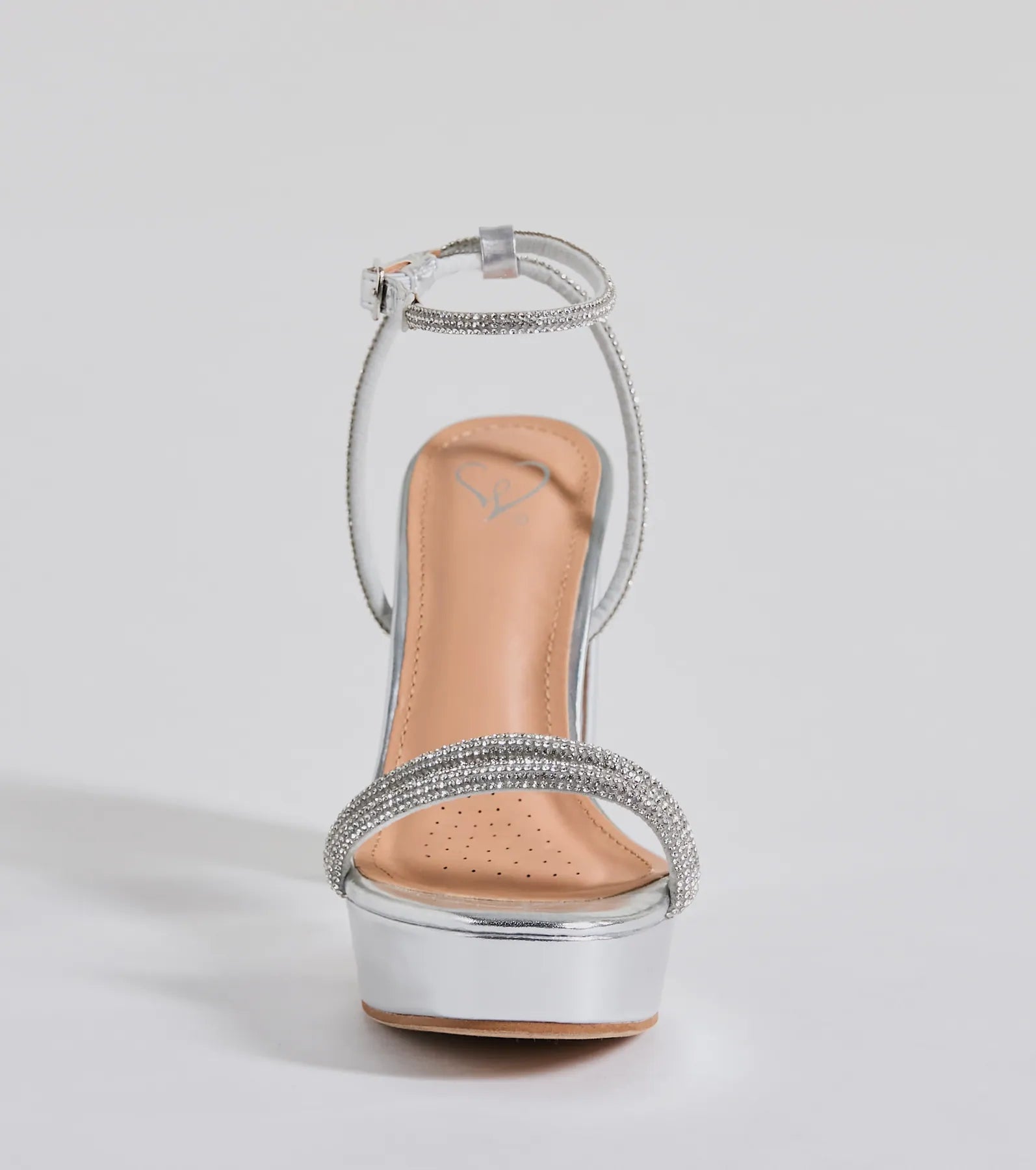 Chic Stunners Rhinestone Platform Metallic Heels - Image 3