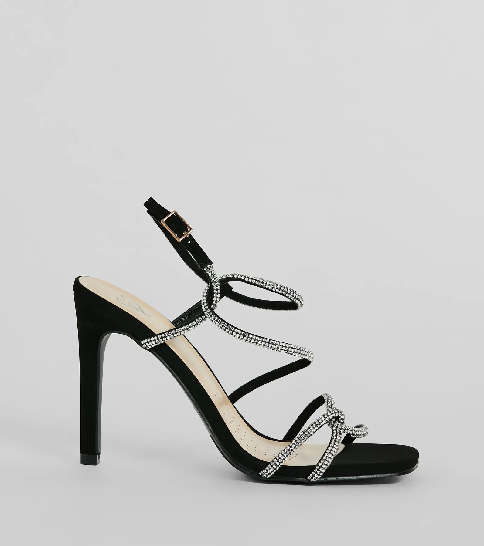 Timeless Glam Rhinestone Nubuck Stiletto Heels - Image 2