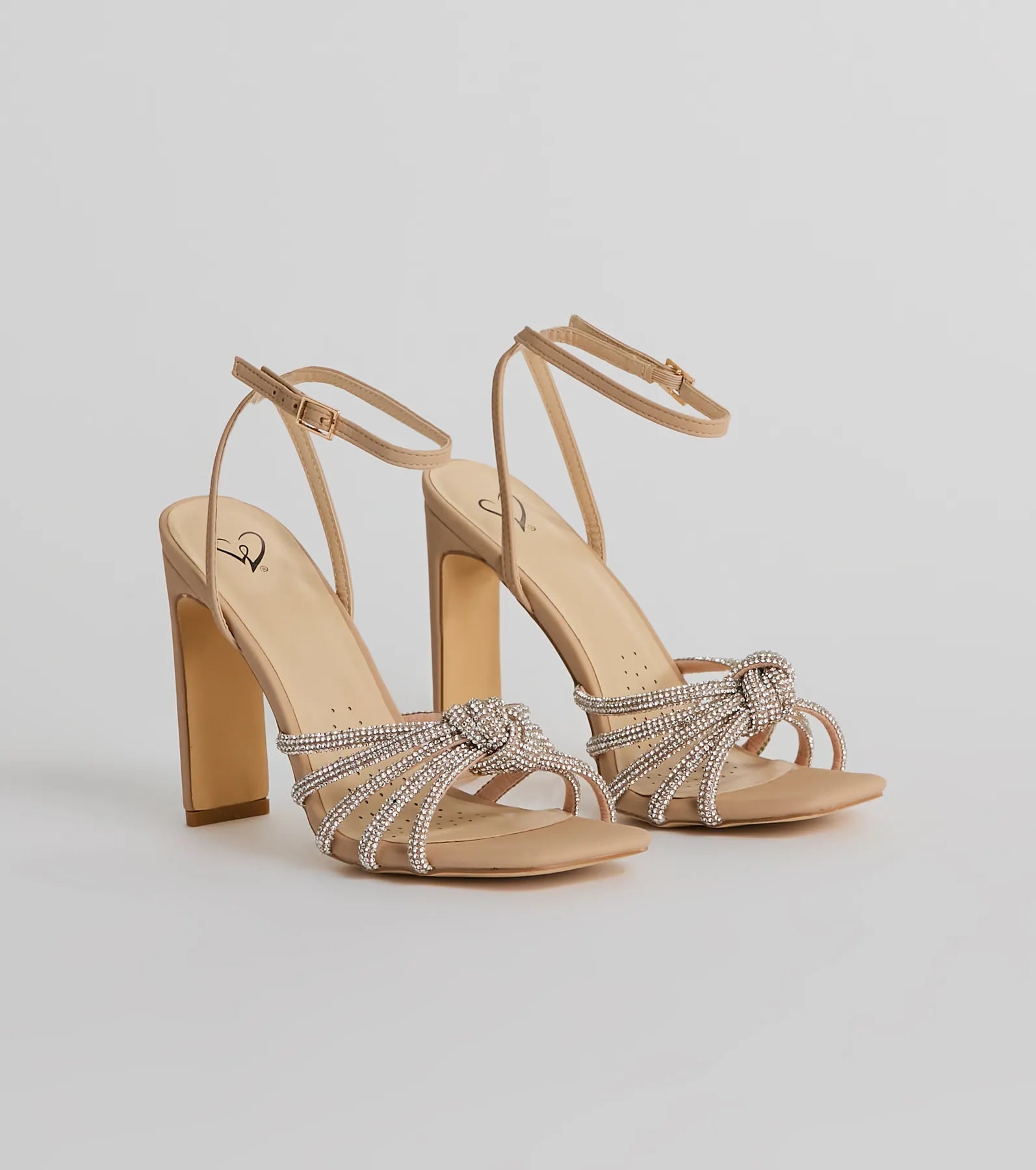 Here To Dazzle Rhinestone Strappy Block Heels - Image 5
