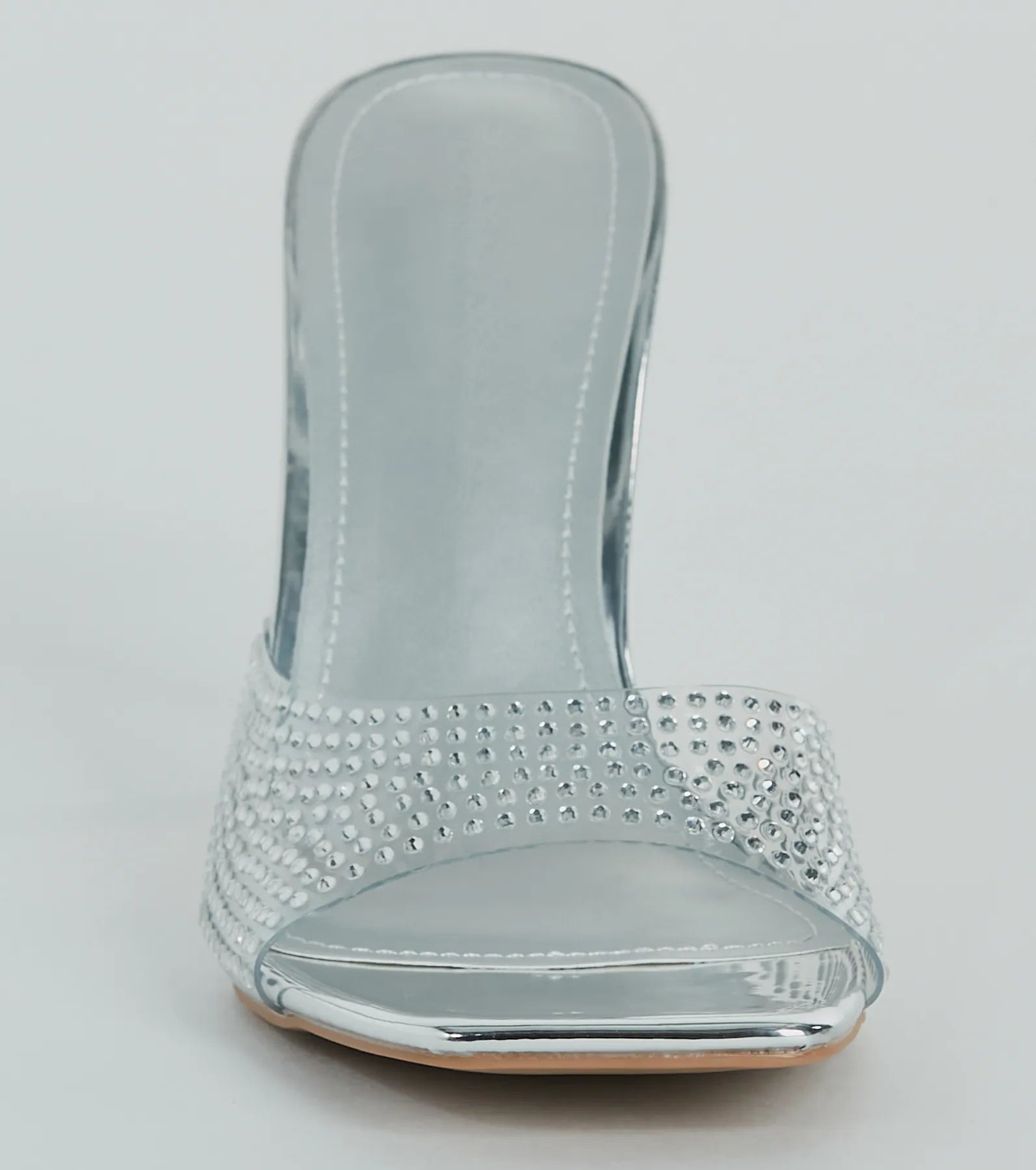 A Little Glitz Rhinestone Metallic Stiletto Mules - Image 3