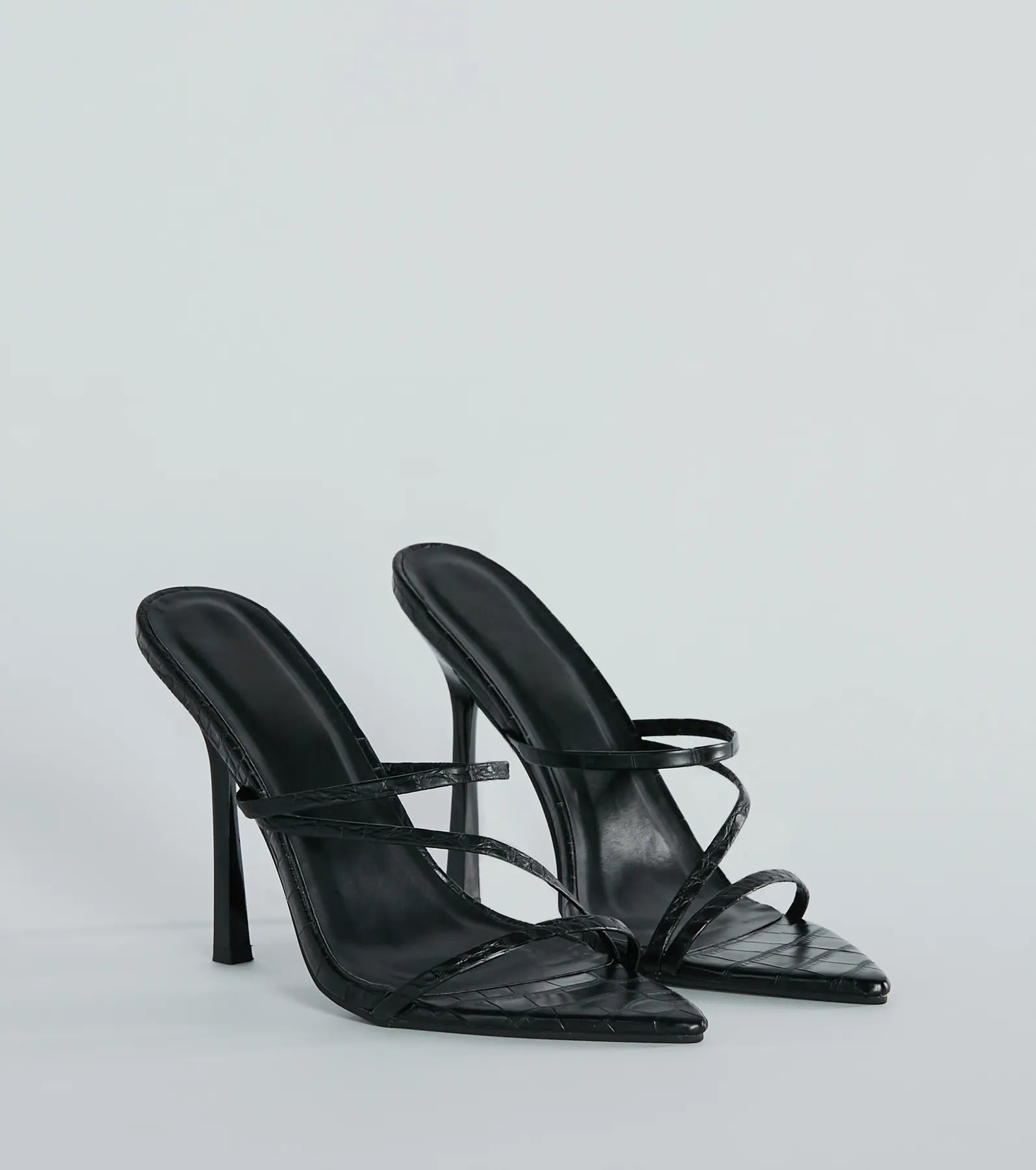 Amp It Up Croc Faux Leather Stiletto Mules - Image 5