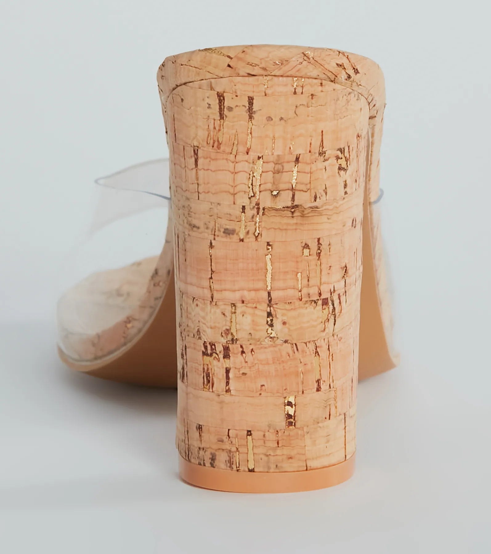 Contemporary Cutie Clear Cork High Heel Sandals - Image 4