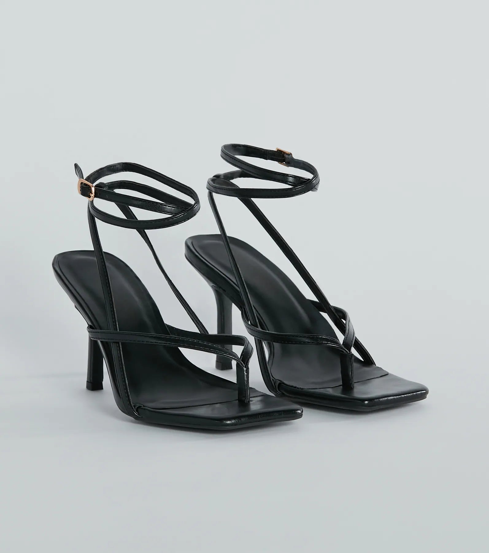 Eye-Catching Pop Strappy Thong Stiletto Sandals - Image 9