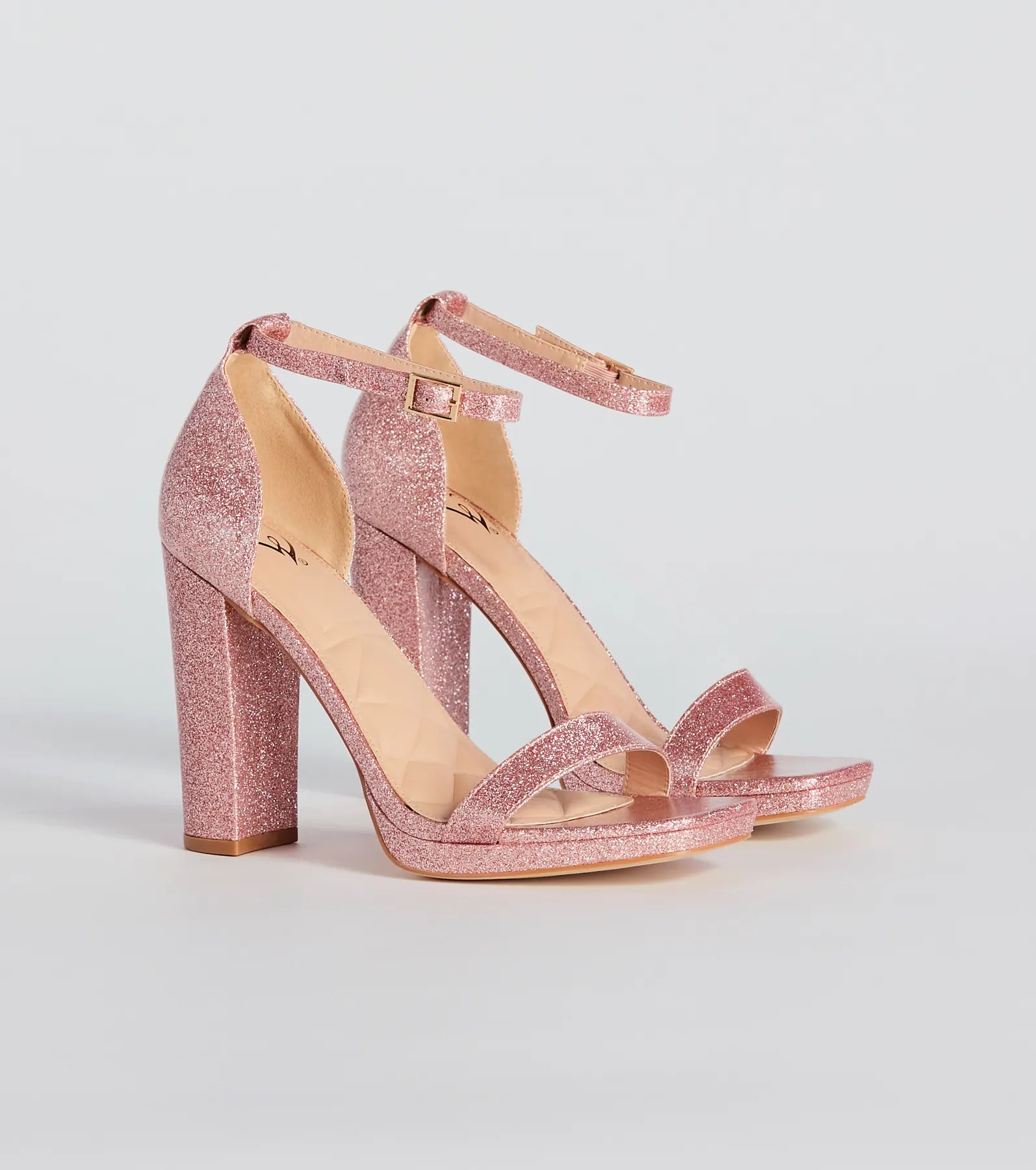 Capture Sparkle Glitter Platform Block Heels - Image 5