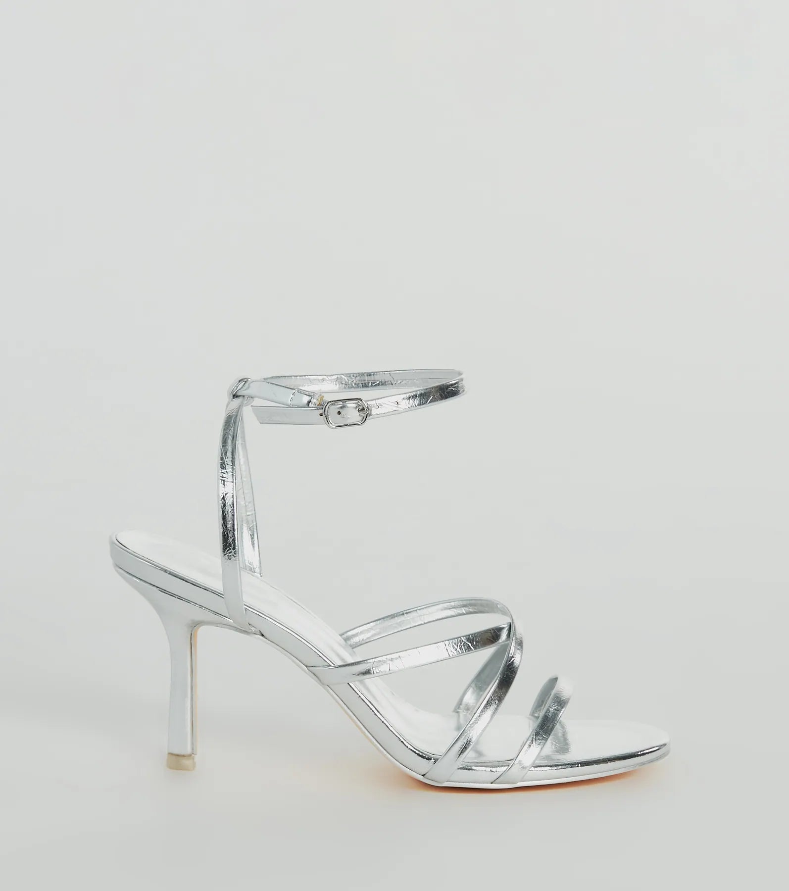 Ahead Of The Crowd Strappy Metallic Stiletto Heels - Image 6