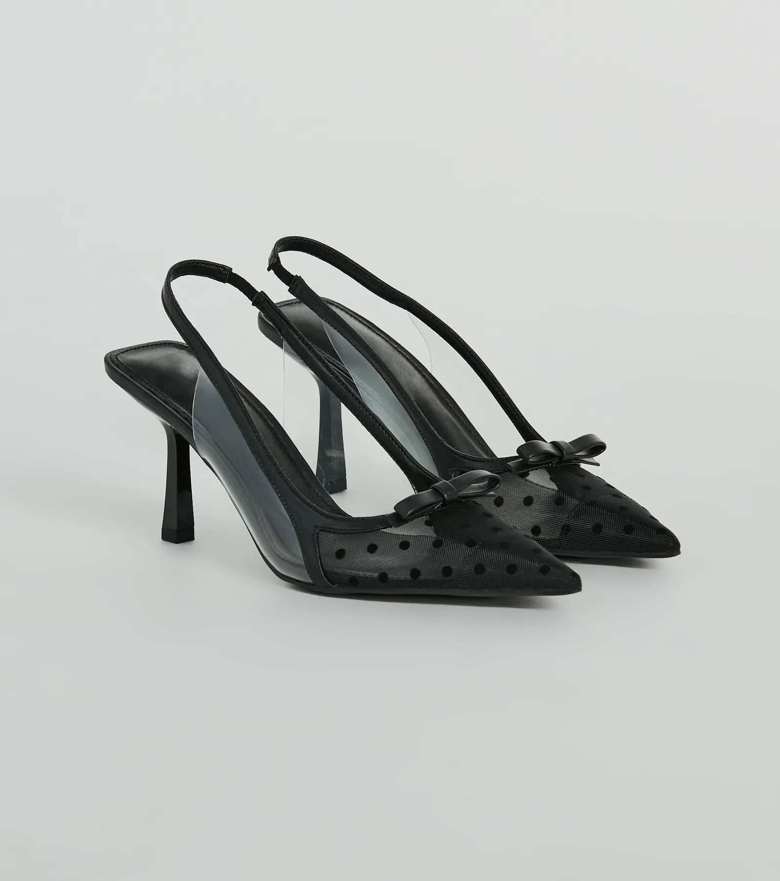 Adorably Posh Polka Dot Mesh Slingback Pumps - Image 5