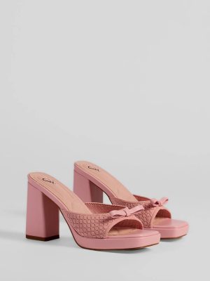 Cute Vibes Bow Platform Knit Mules