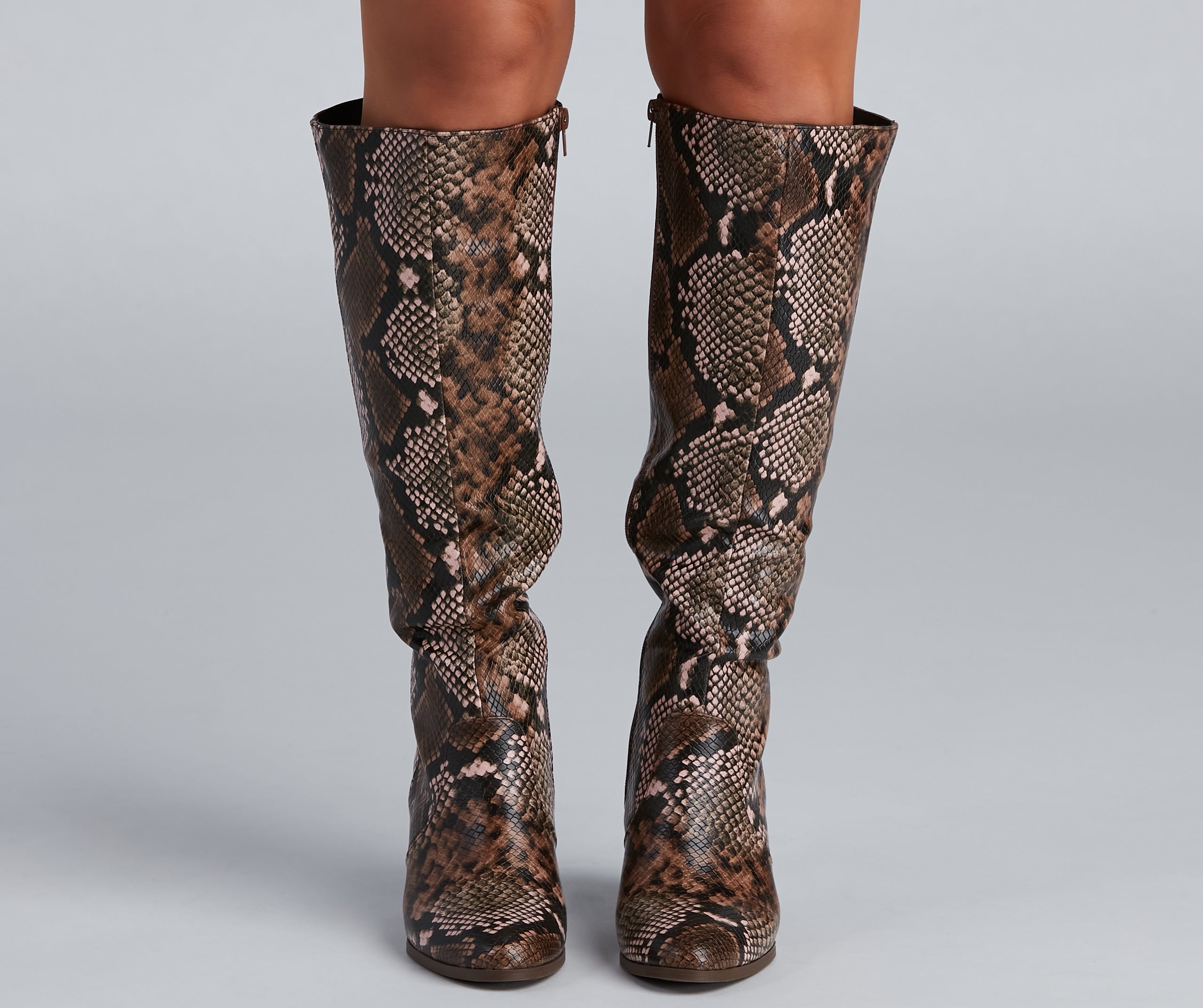 Chic Vixen Snake Faux Leather Boots - Image 2