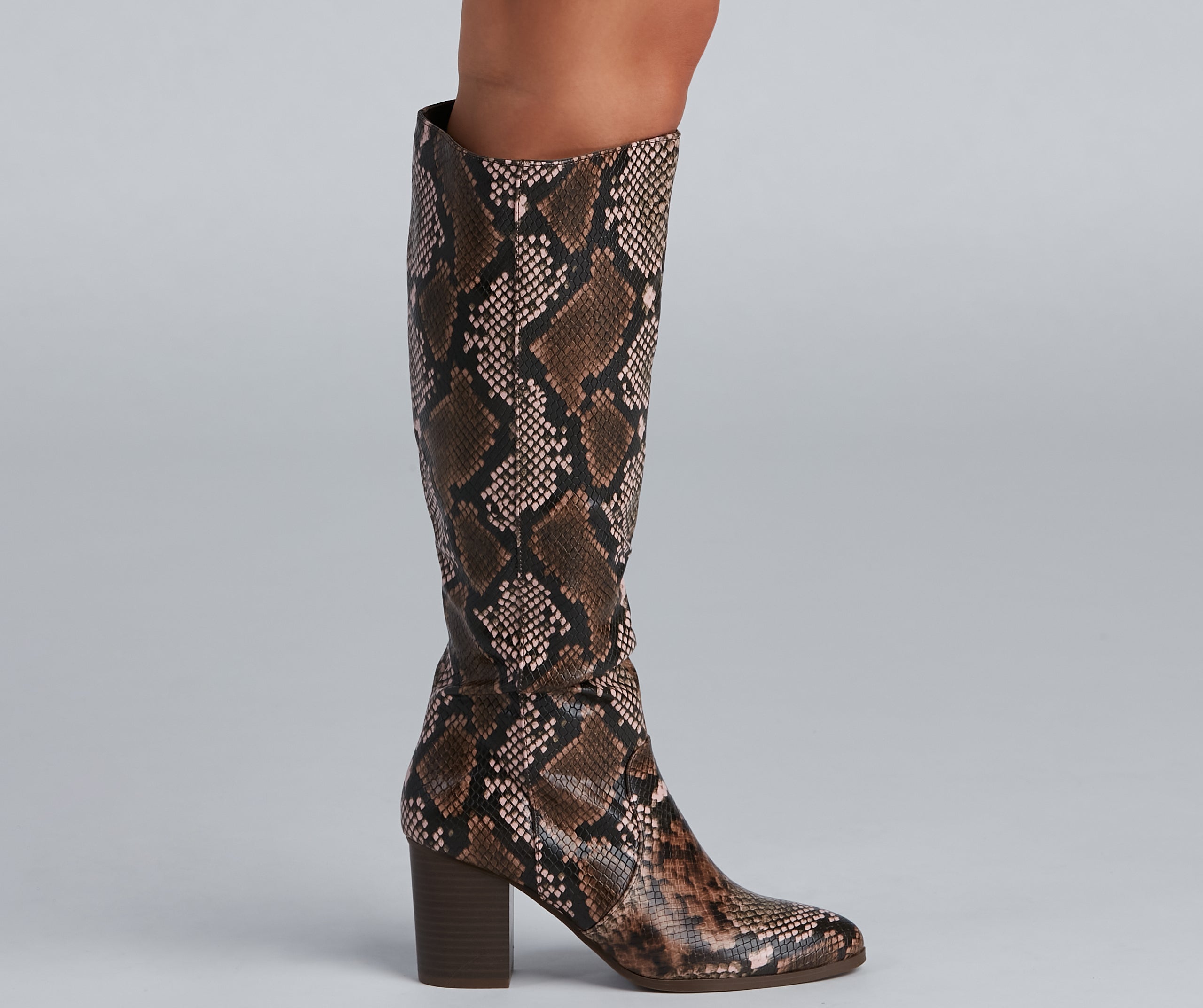 Chic Vixen Snake Faux Leather Boots - Image 3