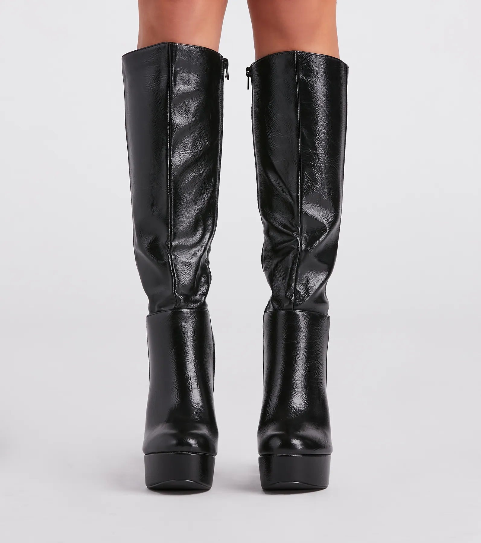 Edgy-Chic Under-The-Knee Platform Boots - Image 6