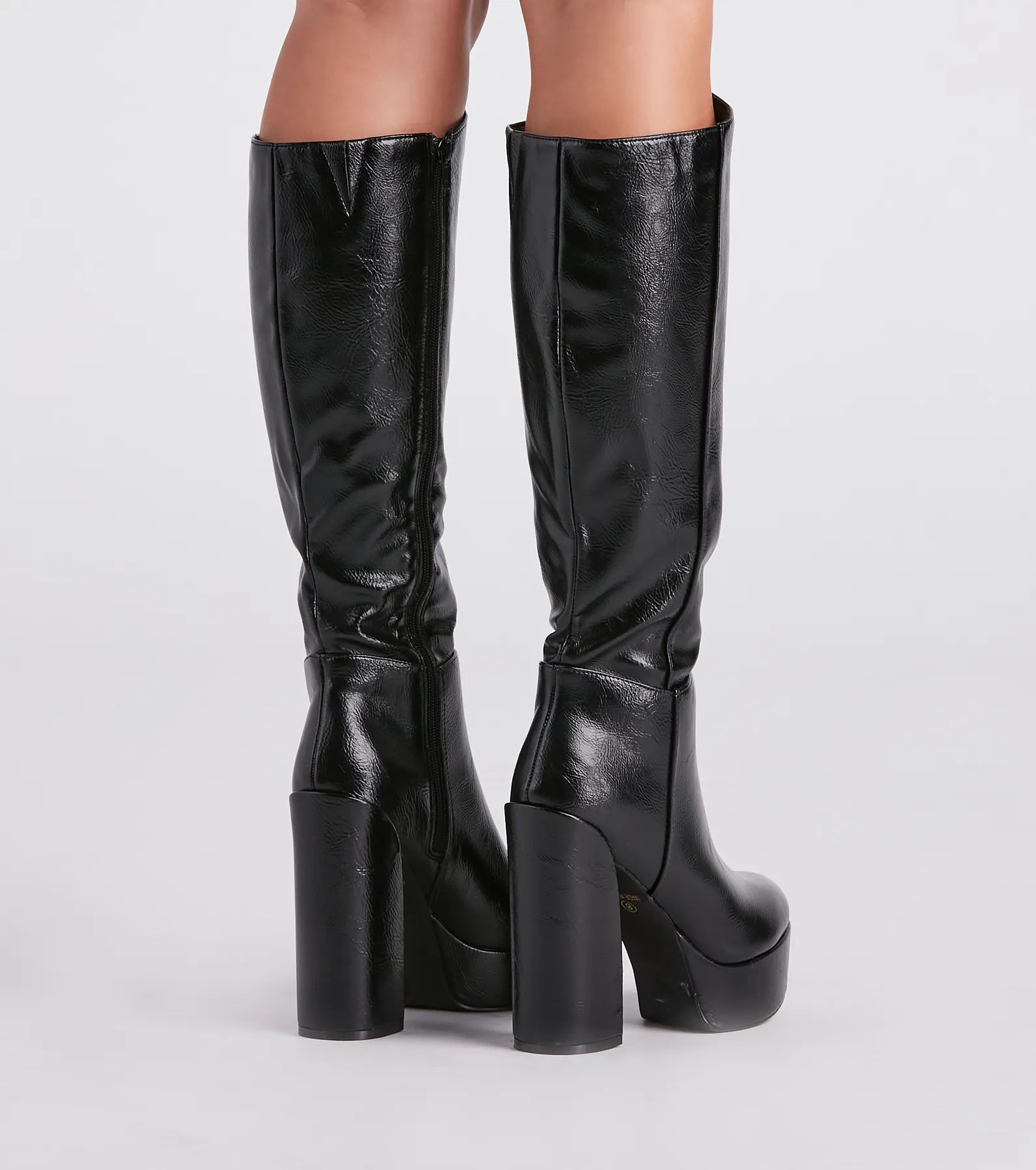 Edgy-Chic Under-The-Knee Platform Boots - Image 8