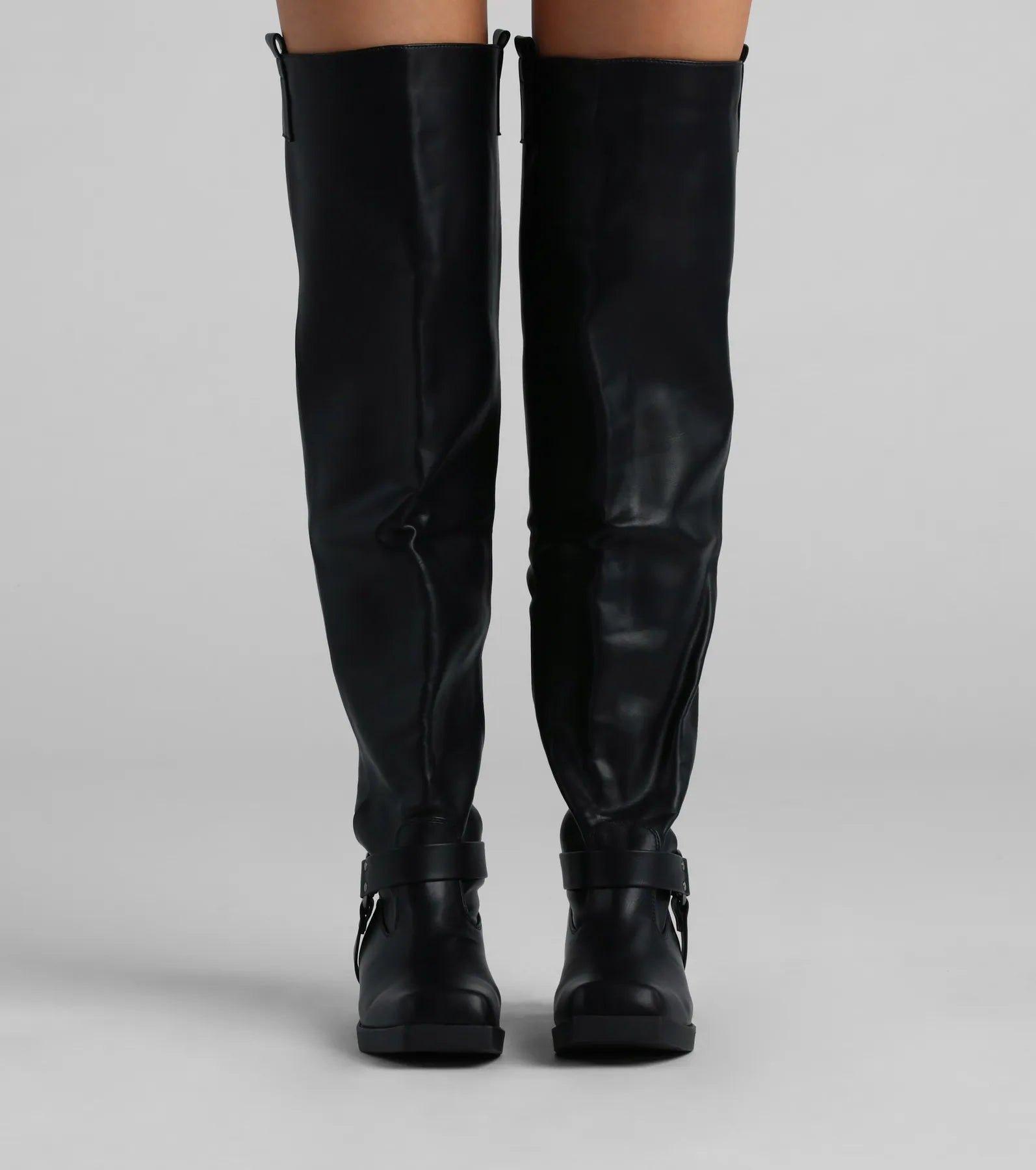 Places To Be Seen Faux Leather Thigh-High Boots - Image 2