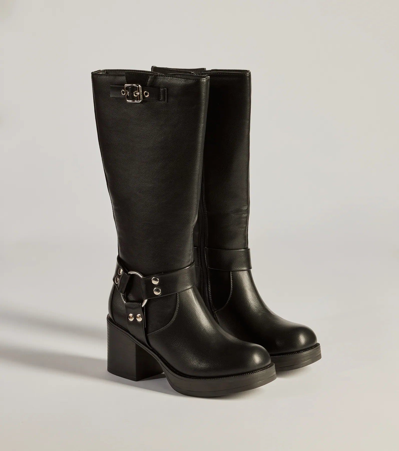 Chic Edge Under-The-Knee Moto Platform Boots - Image 6