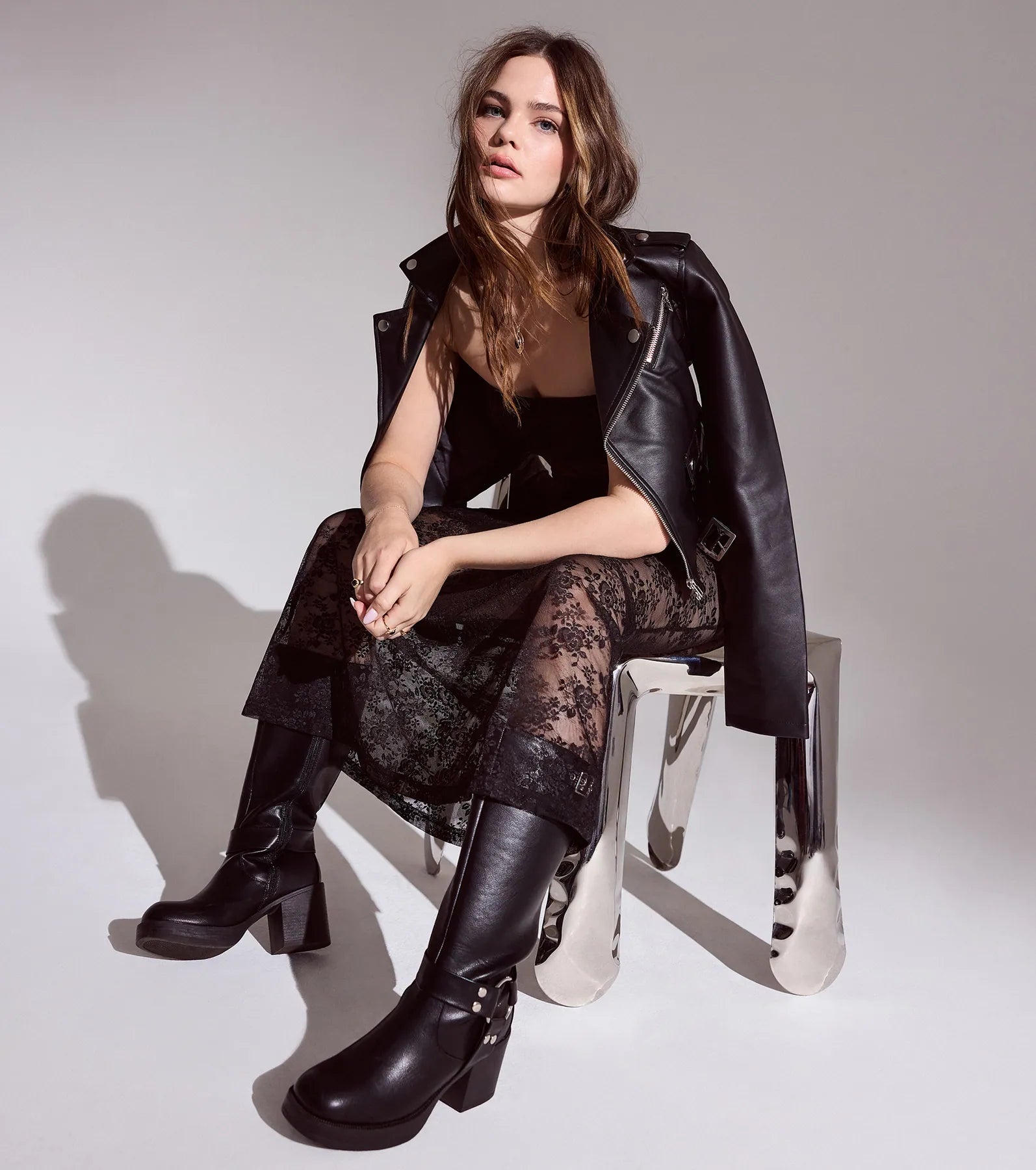 Chic Edge Under-The-Knee Moto Platform Boots - Image 7