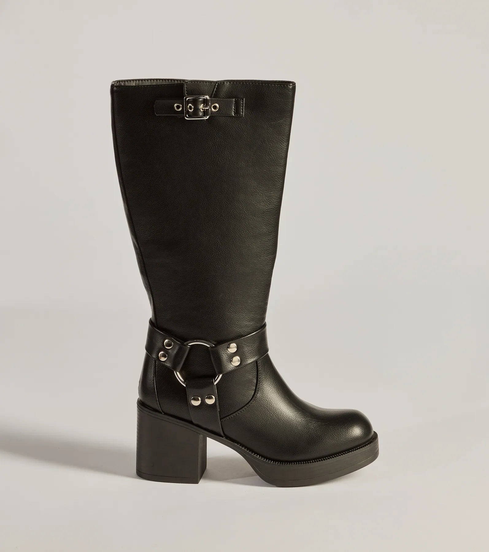 Chic Edge Under-The-Knee Moto Platform Boots - Image 8