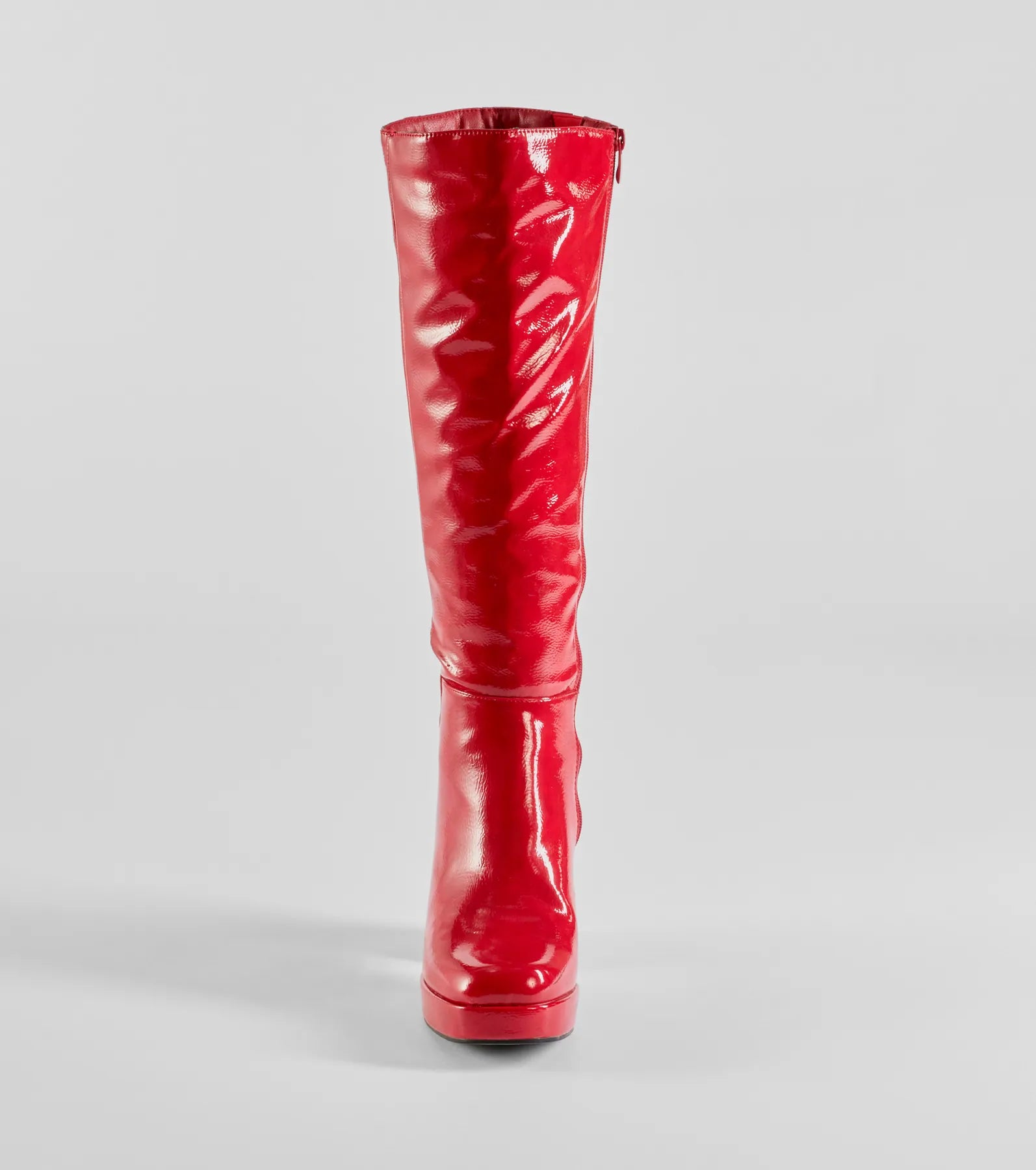 So Stunning Patent Faux Leather Under The Knee Platform Boots - Image 3