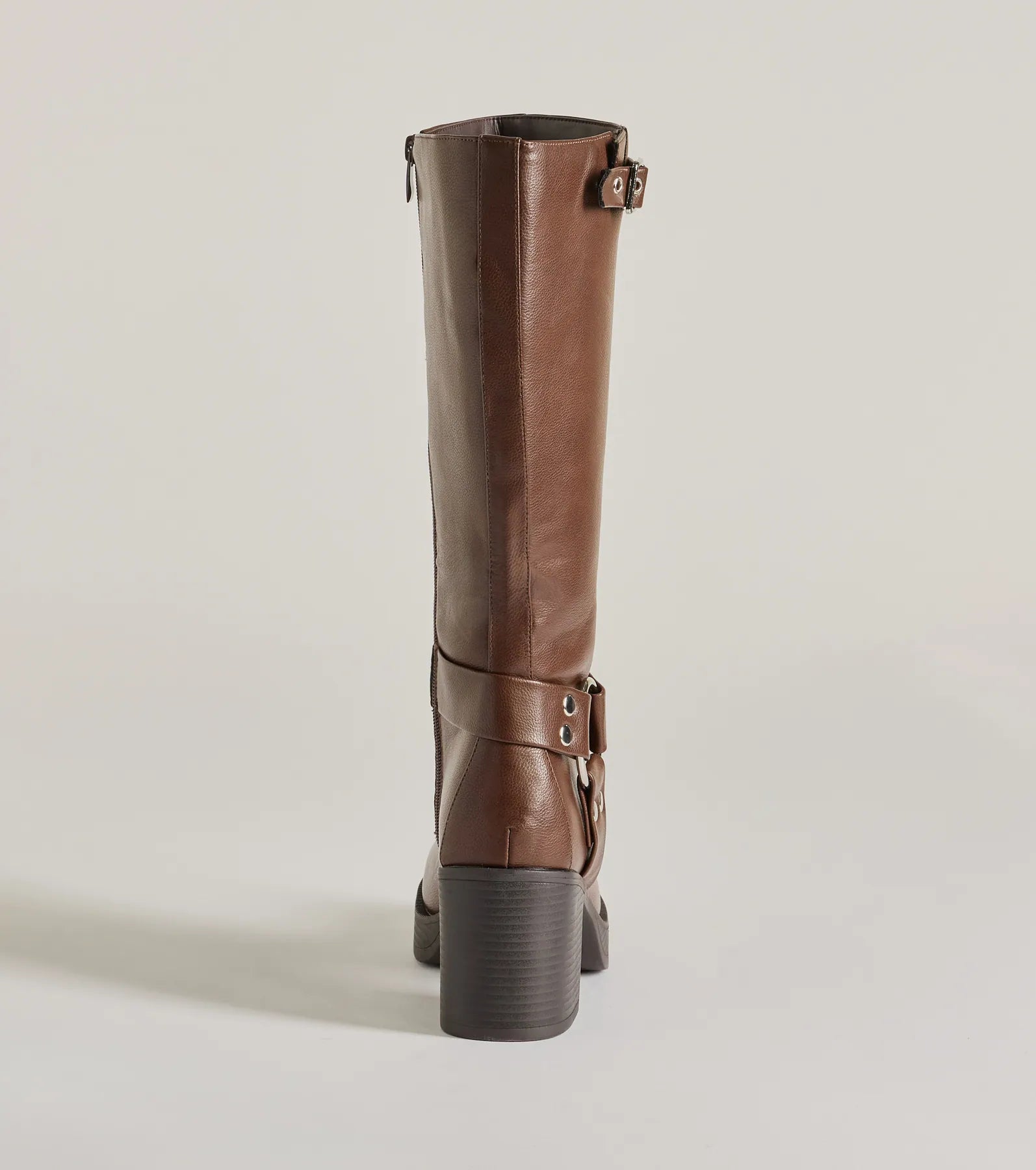 Chic Edge Under-The-Knee Moto Platform Boots - Image 5