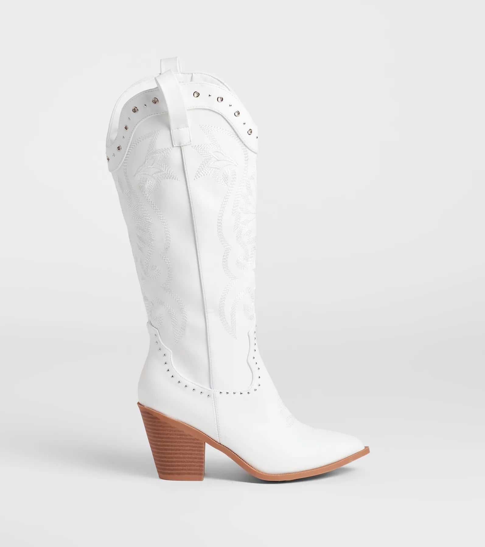 Edgy Western Vibe Studded Cowboy Boots - Image 3