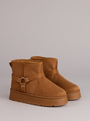 Snuggle Steps Faux Sherpa Platform Booties