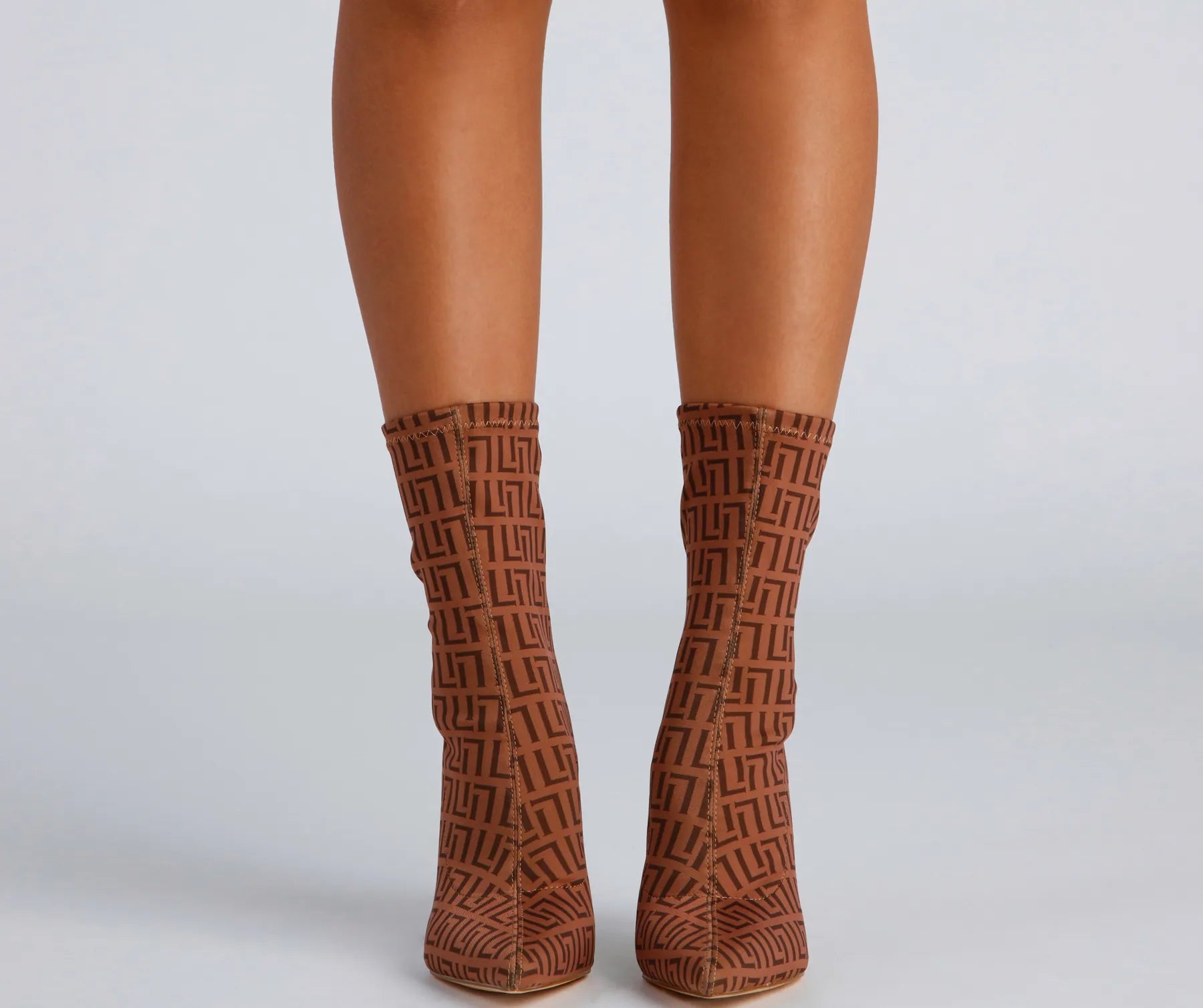Greek Key Stiletto Booties - Image 2