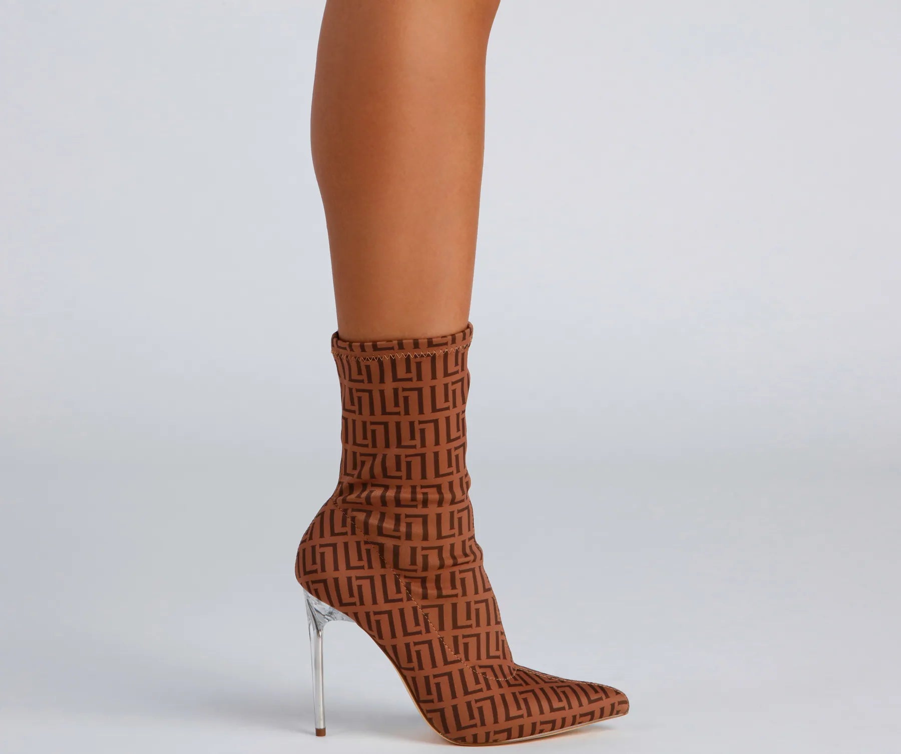 Greek Key Stiletto Booties - Image 3