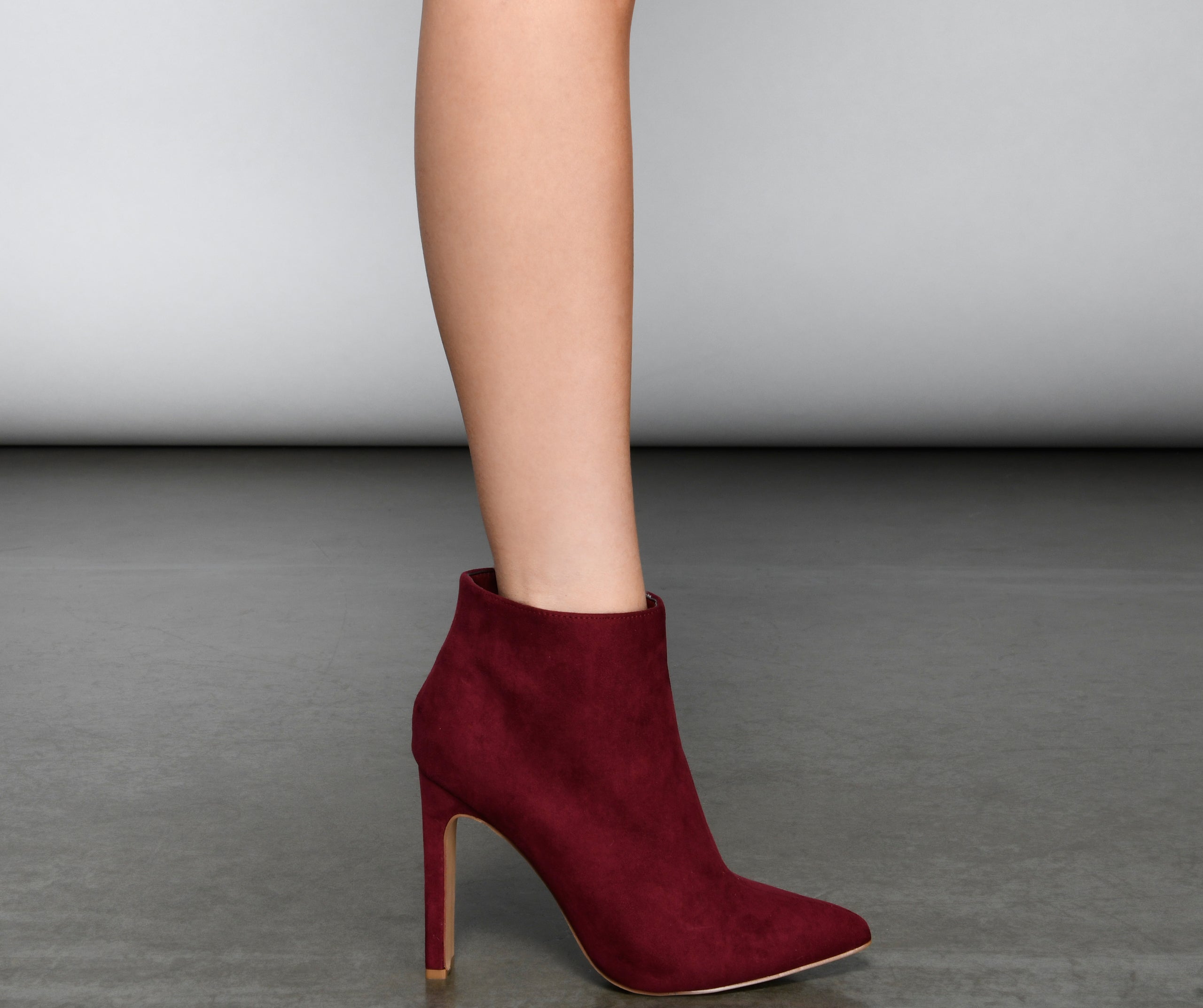 Uptown Girl Faux Suede Pointed Toe Booties - Image 4