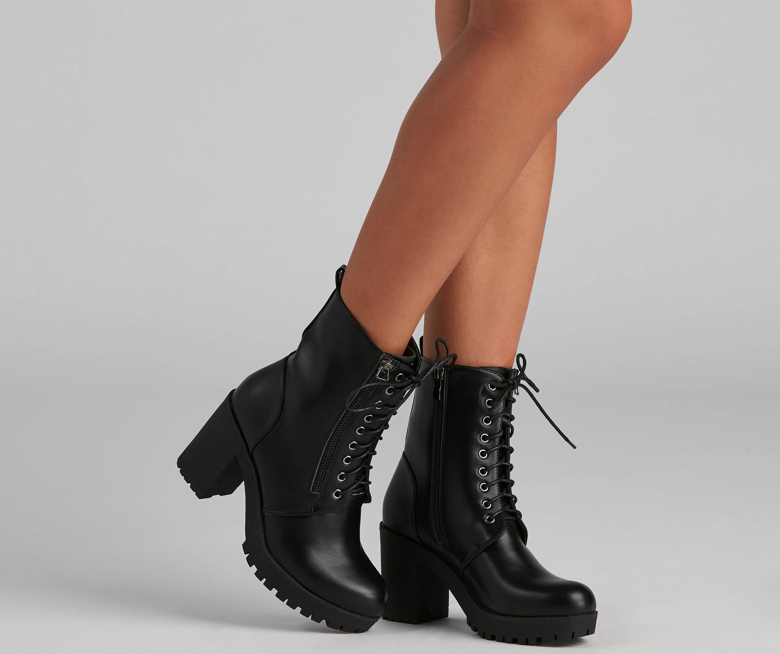 Walk On By Lug Combat Booties - Image 3