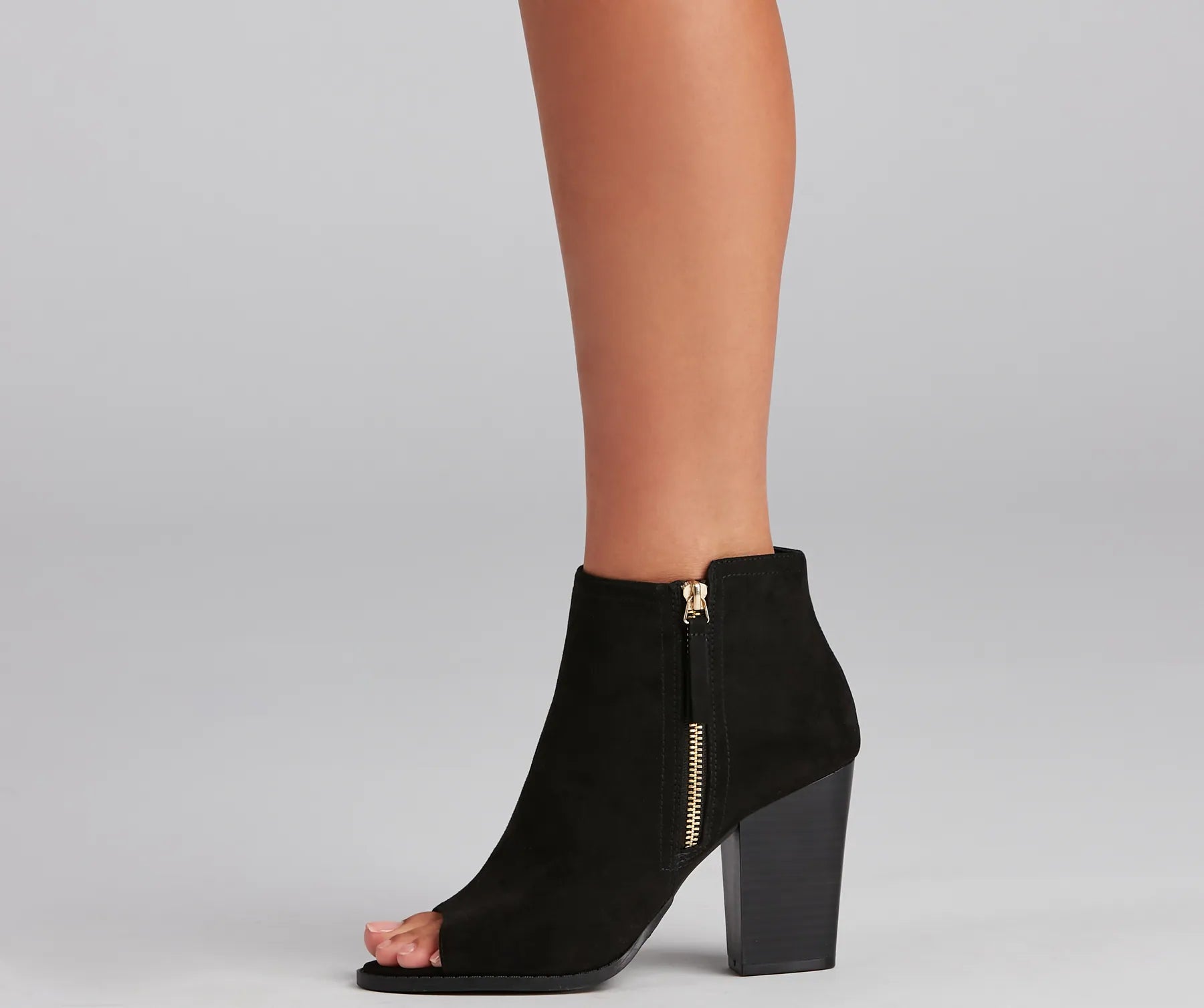 Peep Your Business Stacked Heel Booties - Image 3