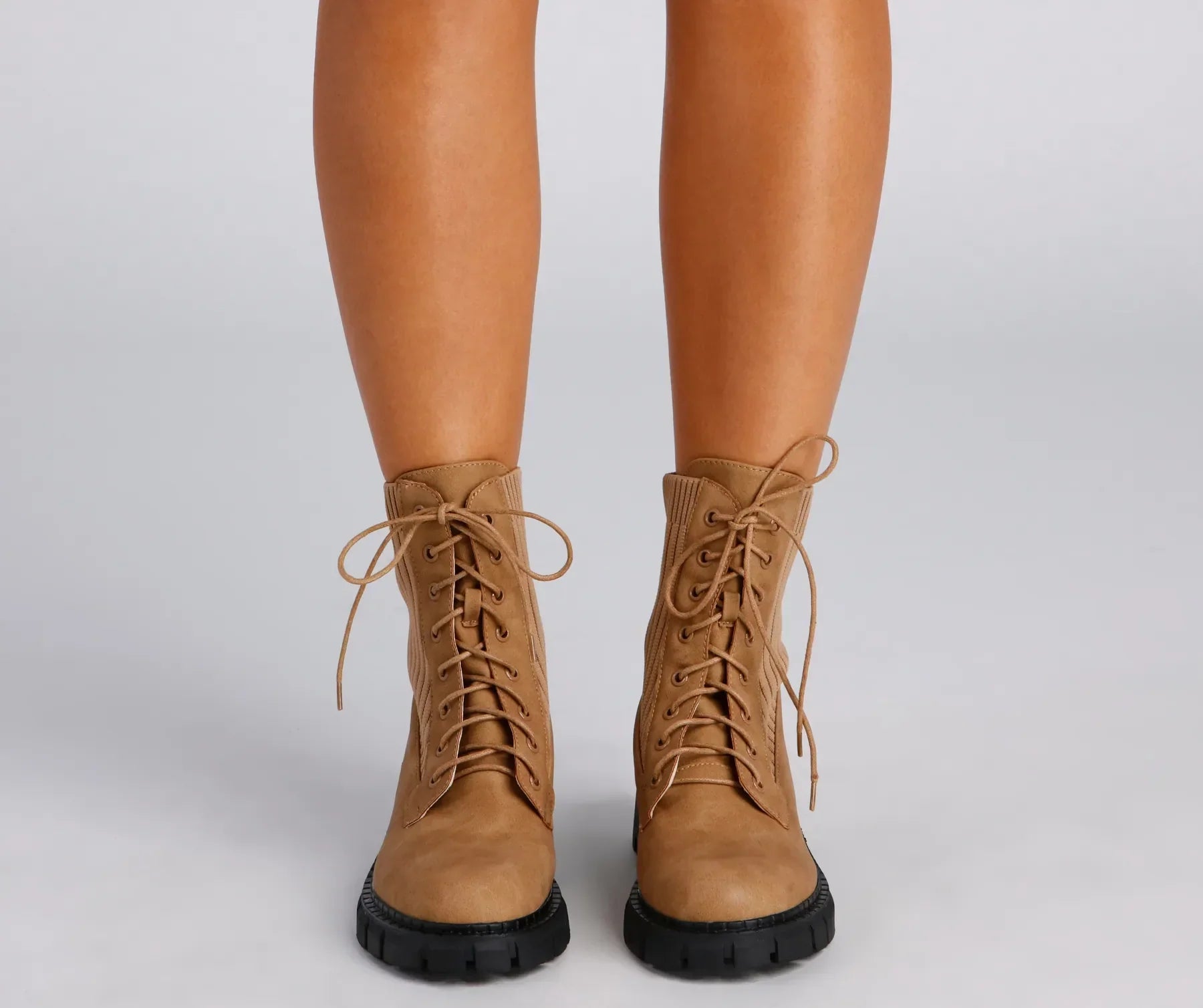 Trendy Status Knit Detail Boots - Image 2