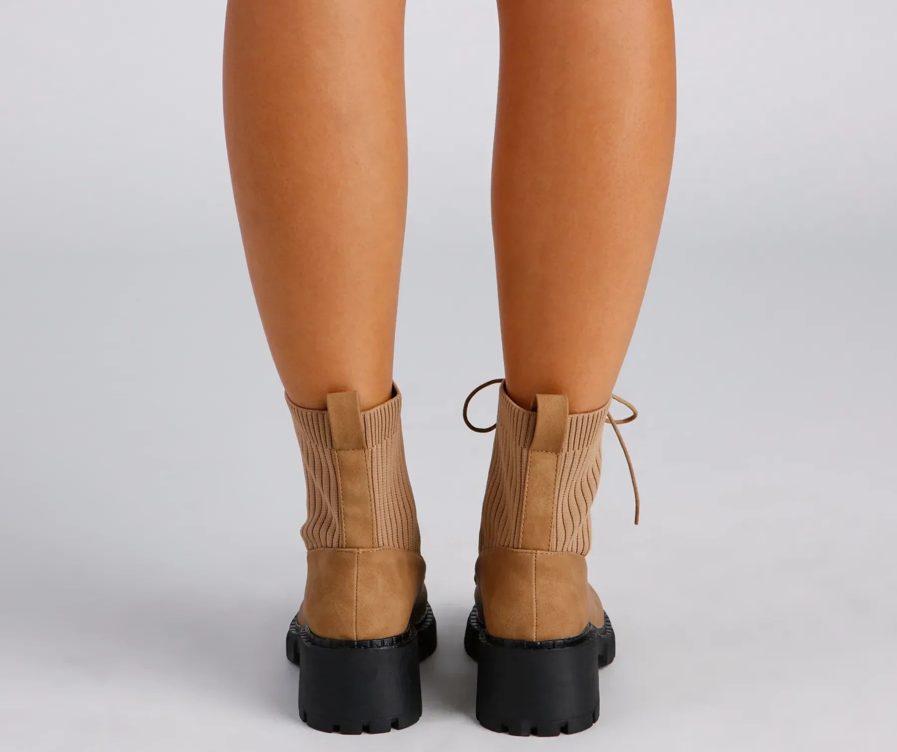 Trendy Status Knit Detail Boots - Image 4
