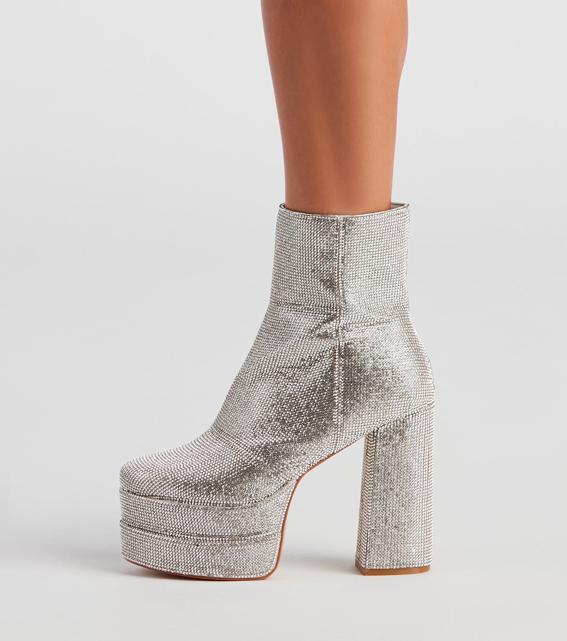 Retro Gal Rhinestone Heel Booties - Image 3