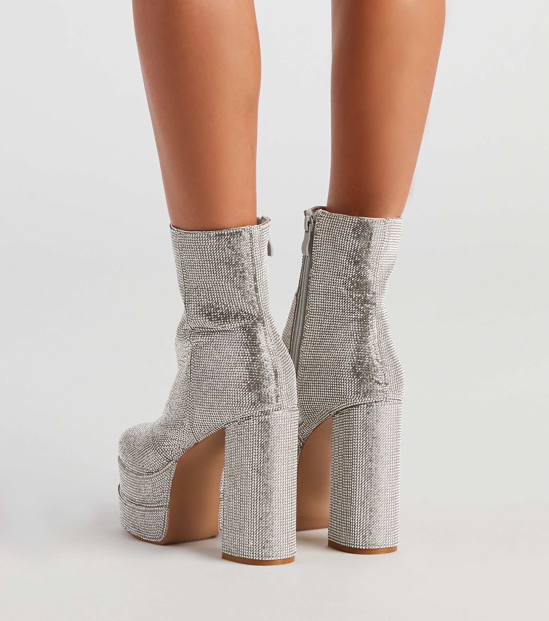 Retro Gal Rhinestone Heel Booties - Image 4