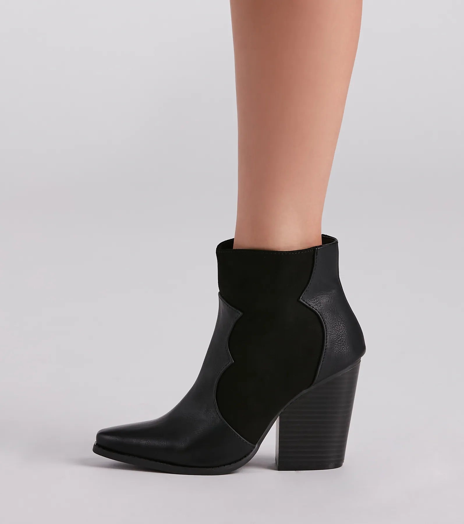 Western Chic Block Heel Booties - Image 3