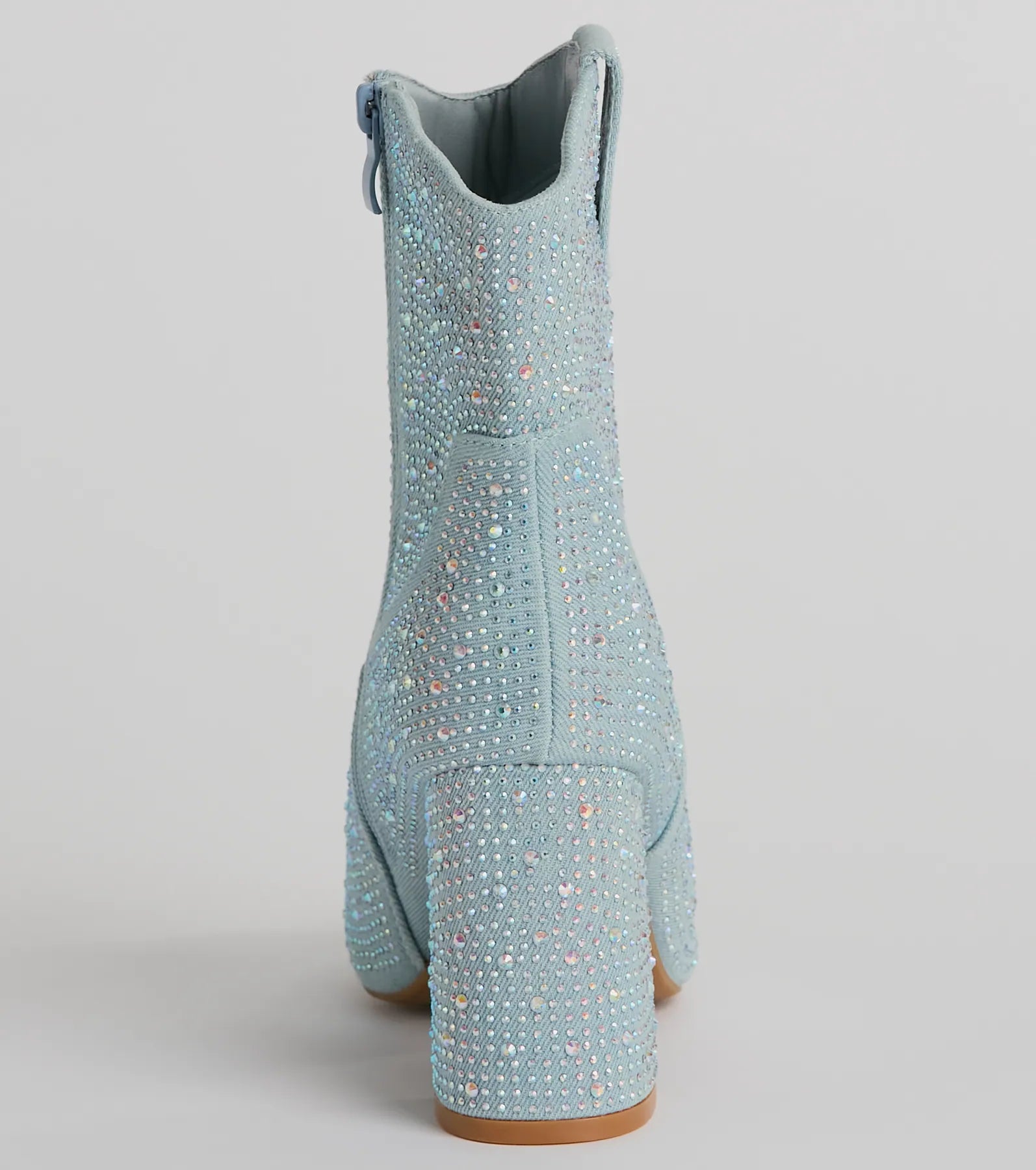 Country Star Glam Rhinestone Western Denim Booties - Image 4