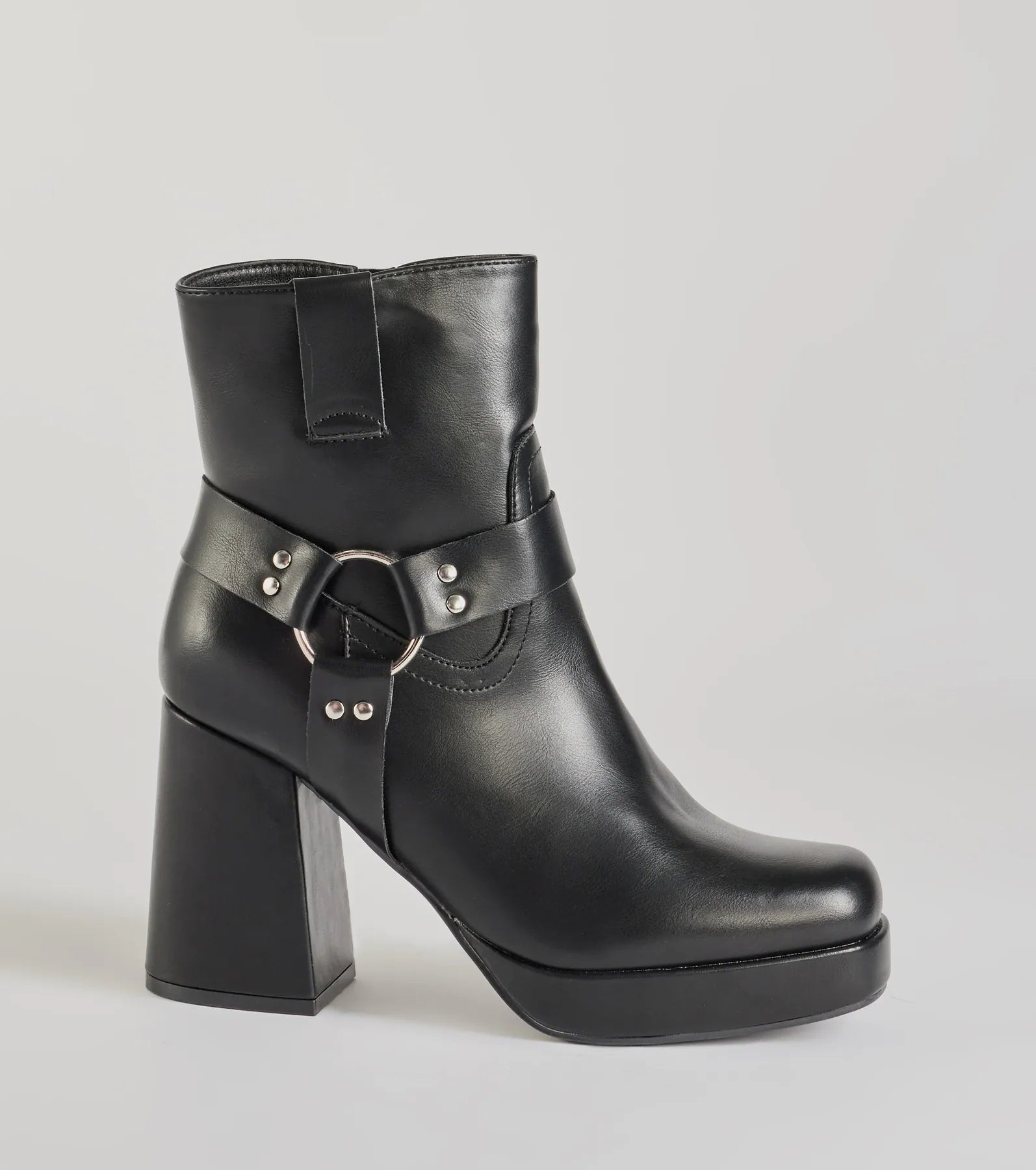 Effortless Edge Moto Faux Leather Booties - Image 2