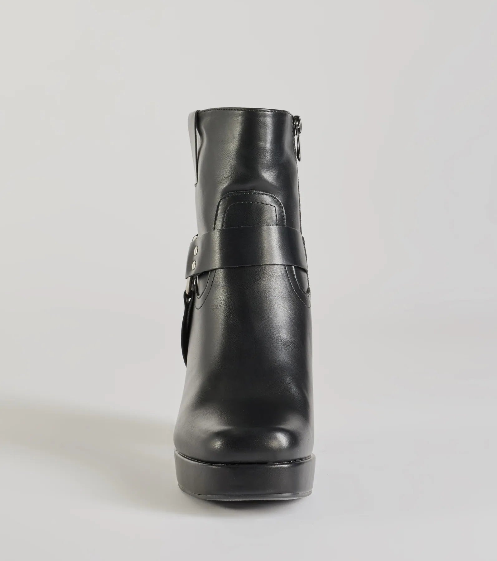 Effortless Edge Moto Faux Leather Booties - Image 3