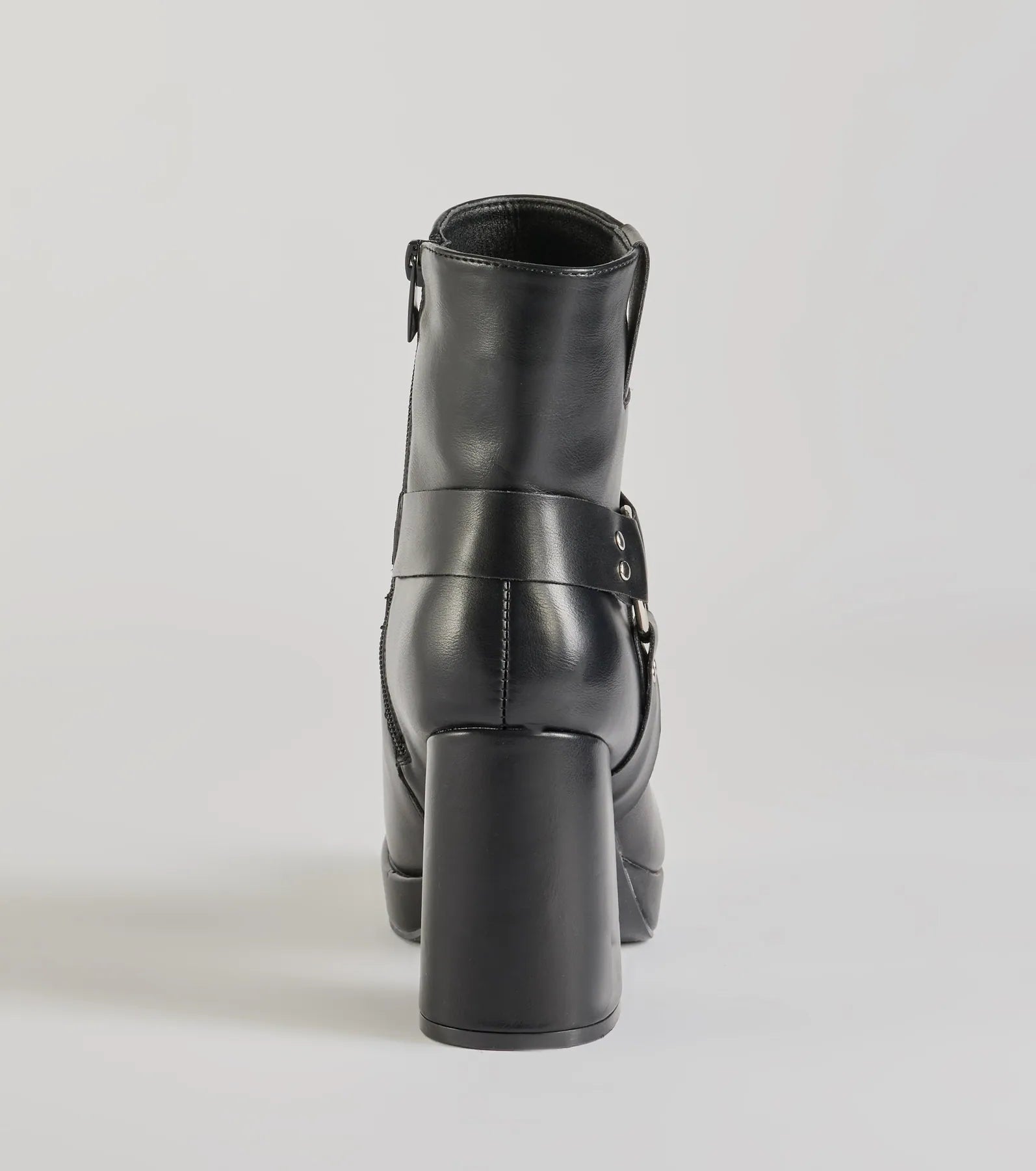 Effortless Edge Moto Faux Leather Booties - Image 4