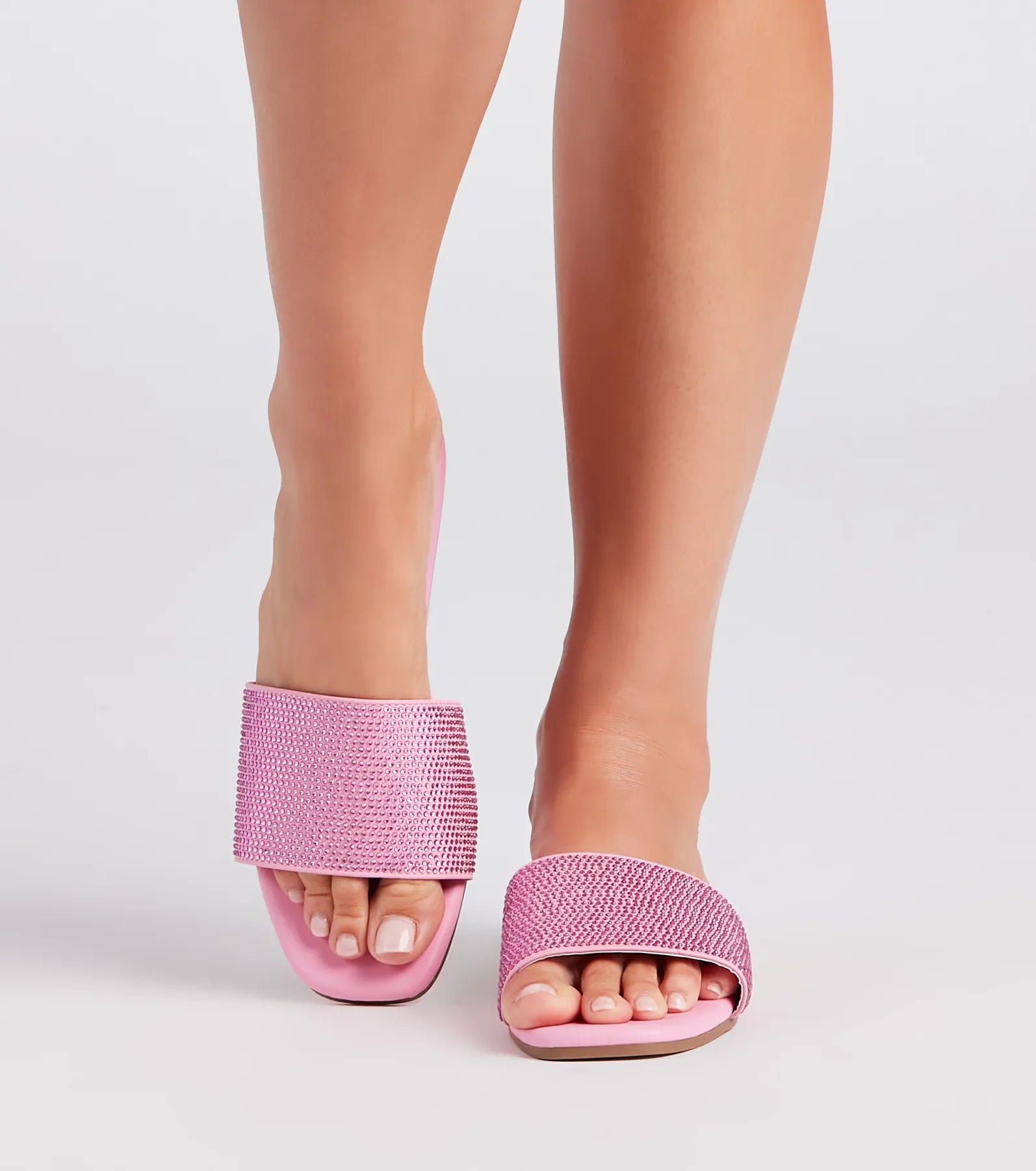 Shine Away Rhinestone Flat Sandals - Image 2