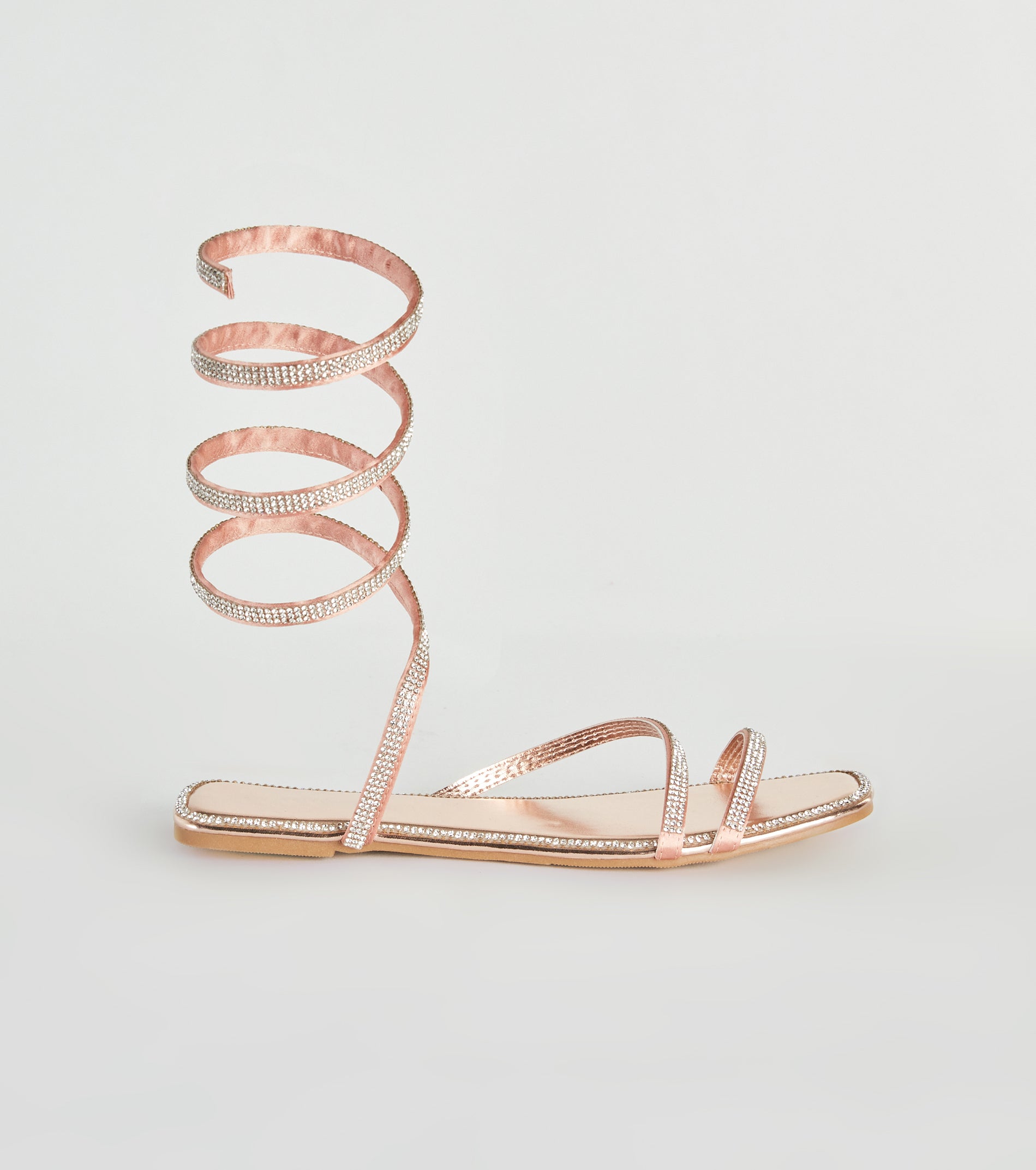 For A Spin Rhinestone Spiral Flat Sandals - Image 6