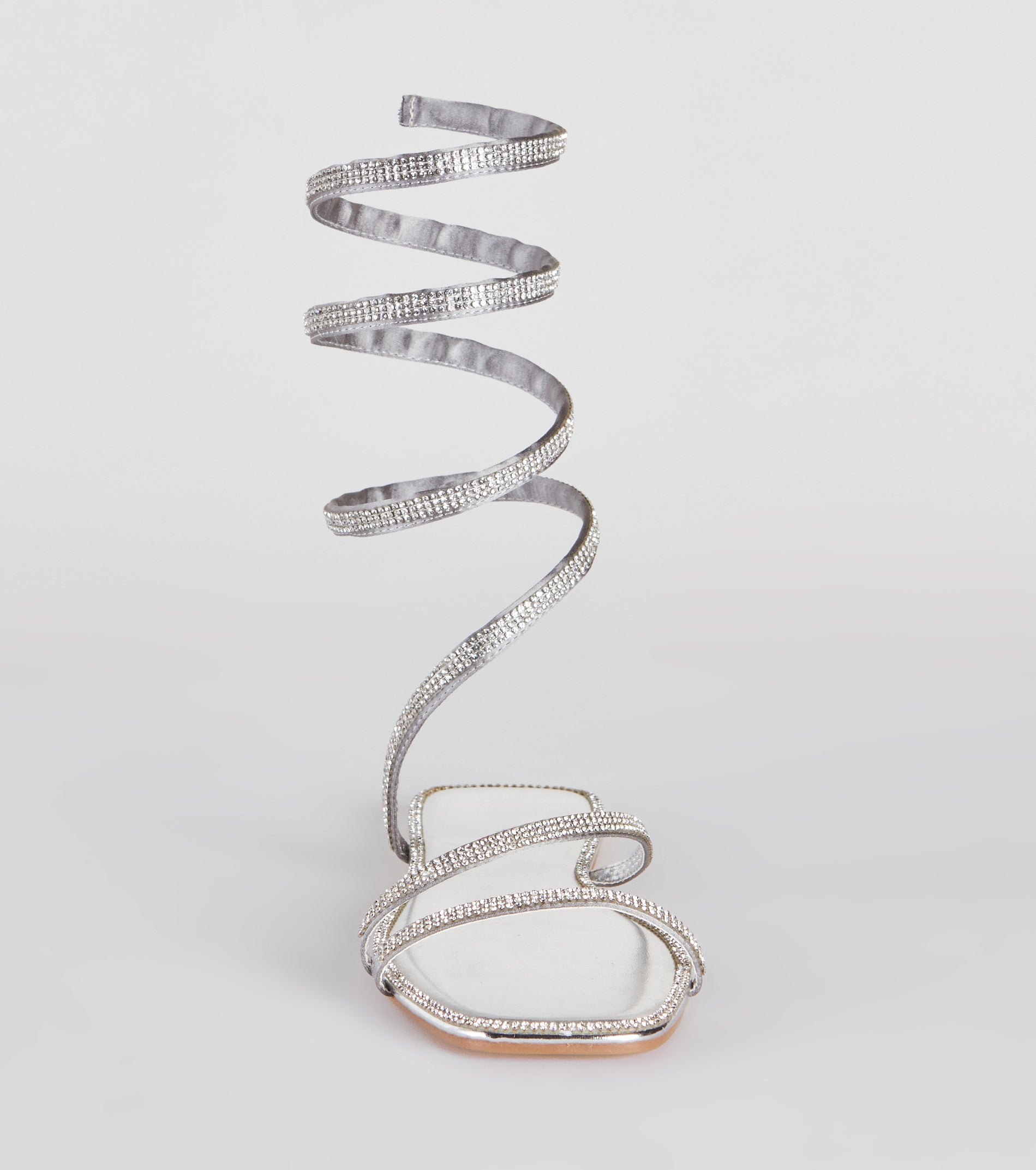 For A Spin Rhinestone Spiral Flat Sandals - Image 4