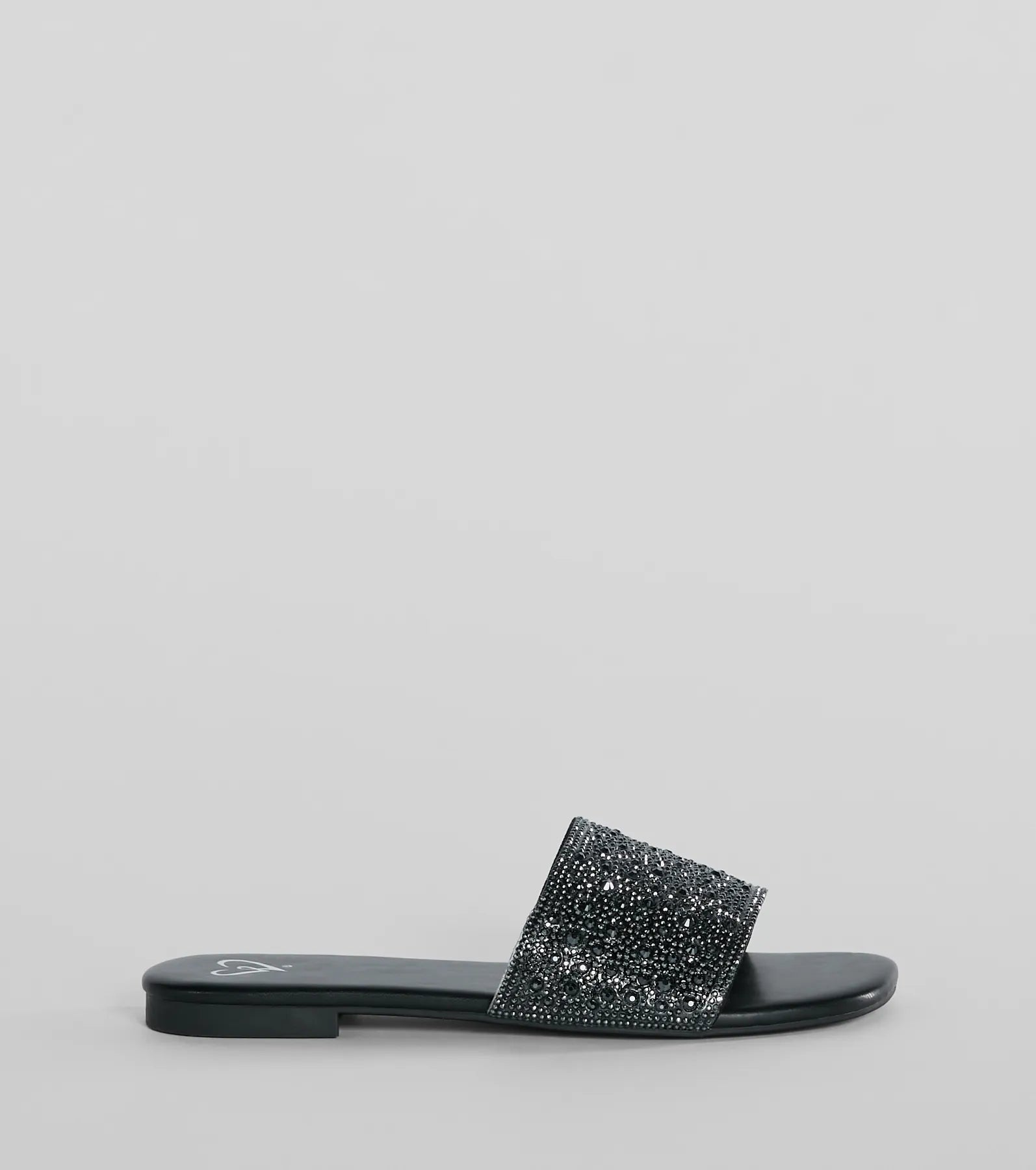 Slip Into Glam Rhinestone Strap Faux Leather Sandals - Image 2