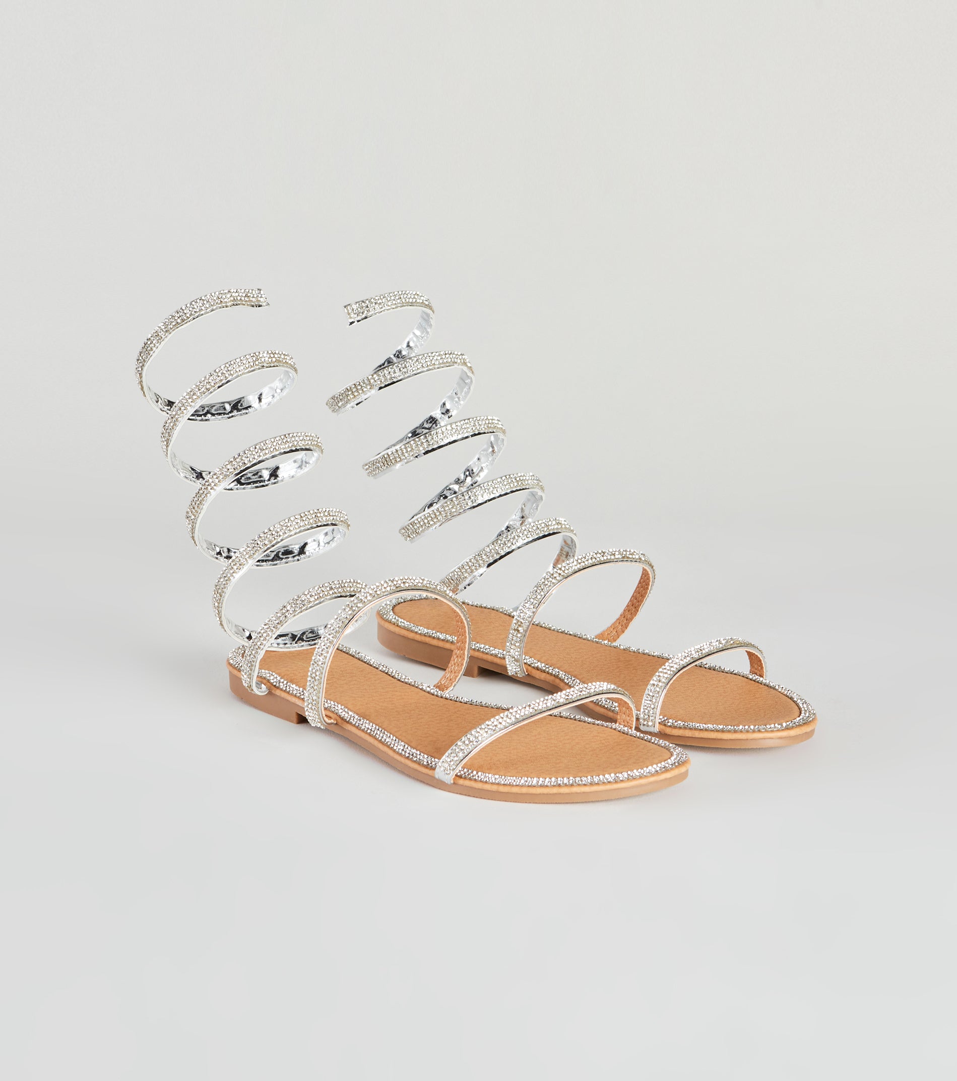 Level Up Rhinestone Spiral Sandals - Image 13