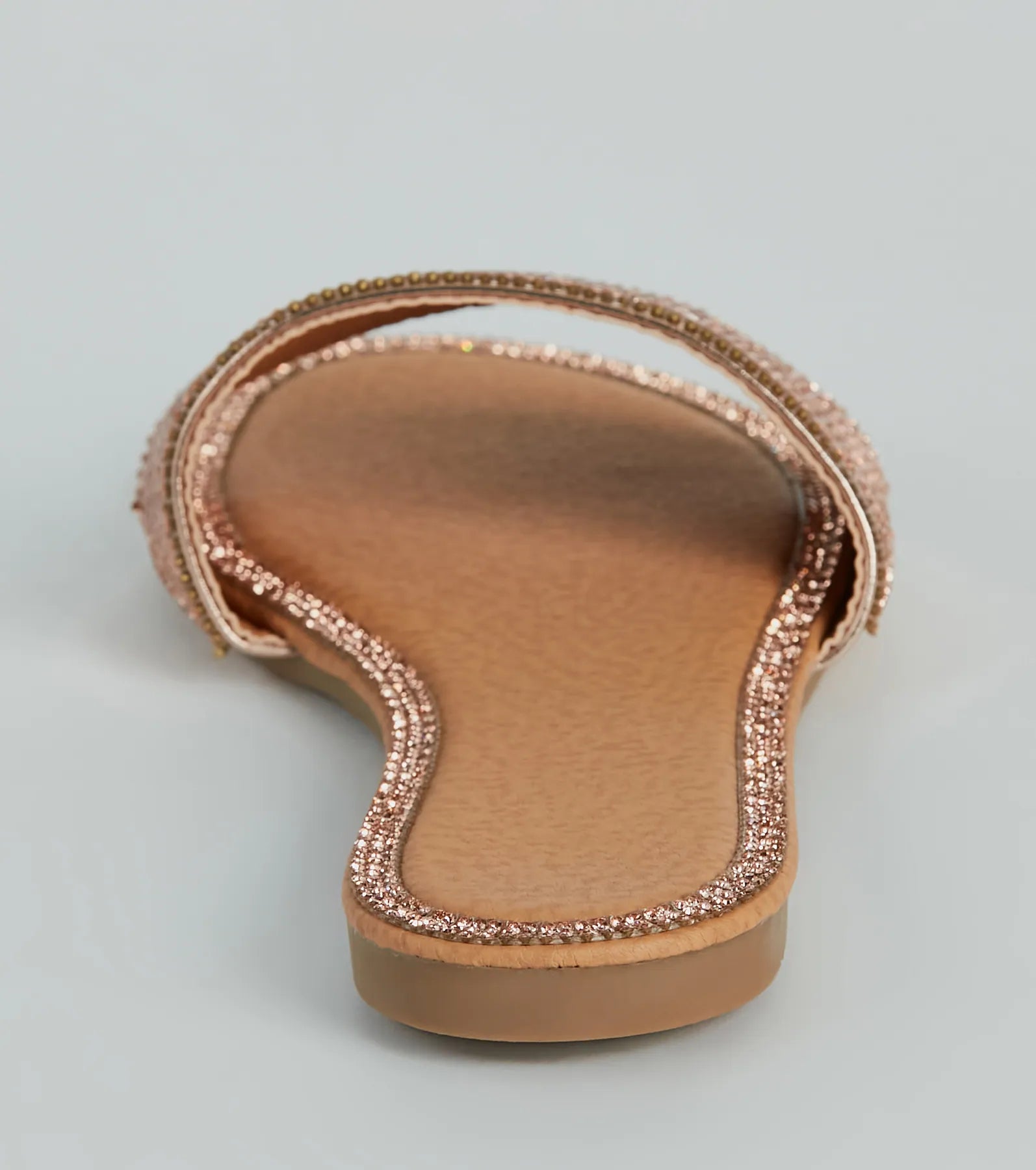 Casual Glitz Rhinestone Strap Faux Leather Sandals - Image 4