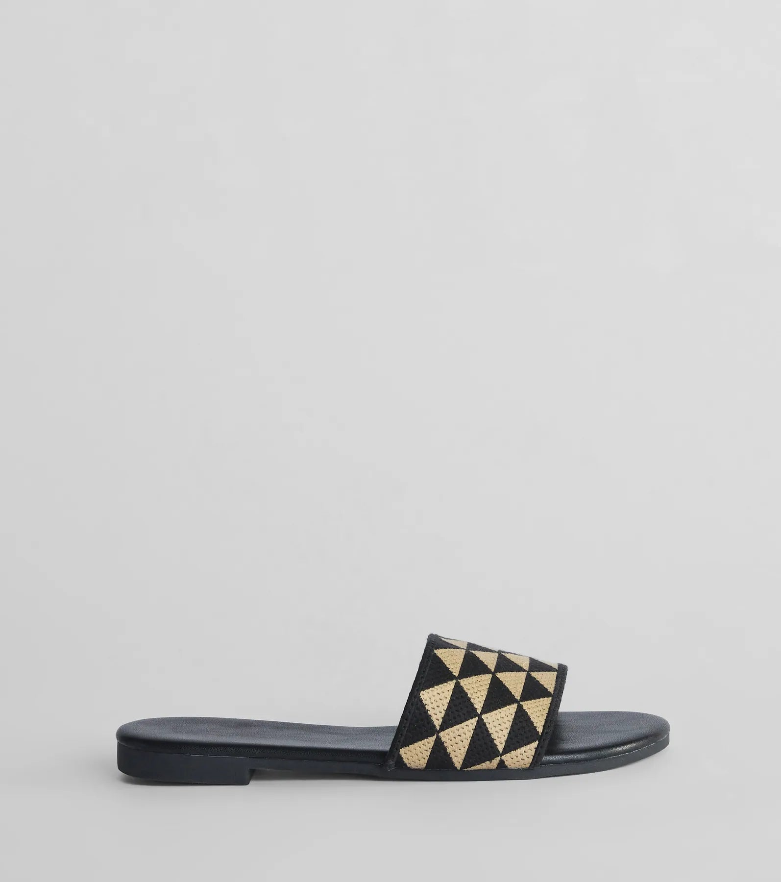 Points Of Interest Triangle Print Strap Flat Sandals - Image 6