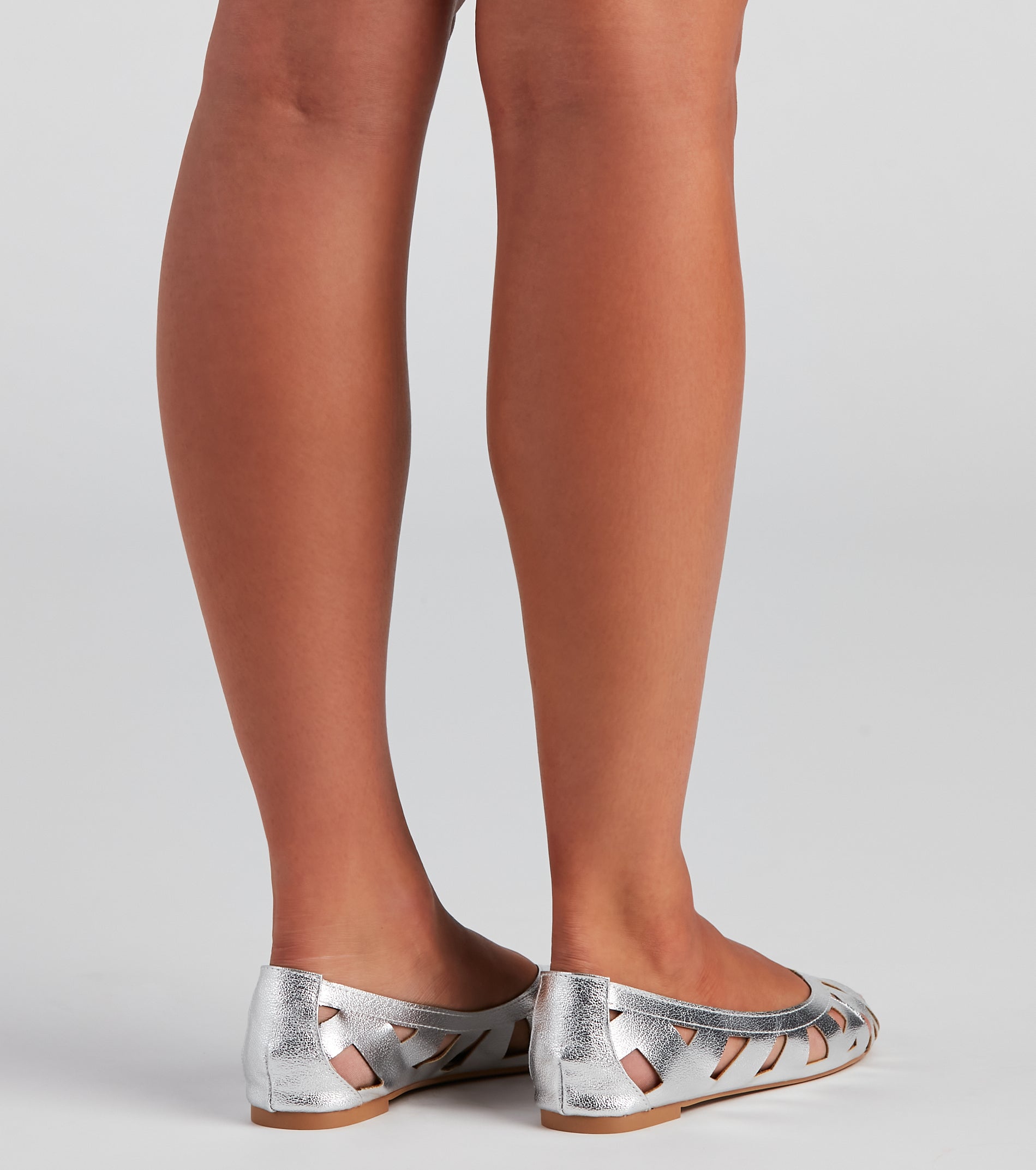 Glitzy Metallic Cutout Flats - Image 4