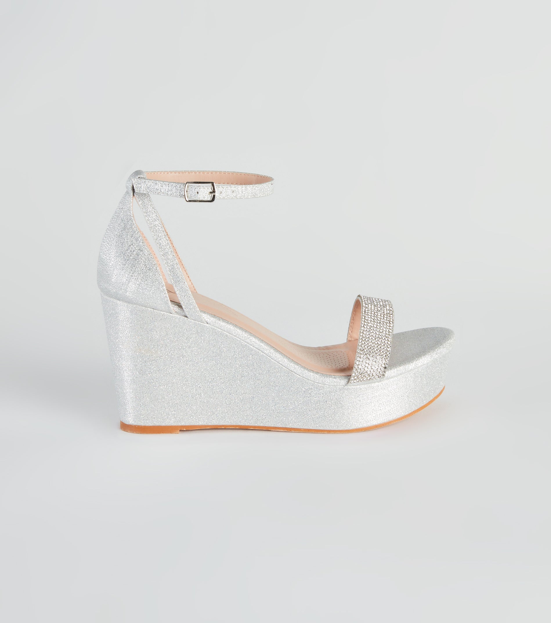 Cue The Glitter Rhinestone Platform Wedges - Image 2