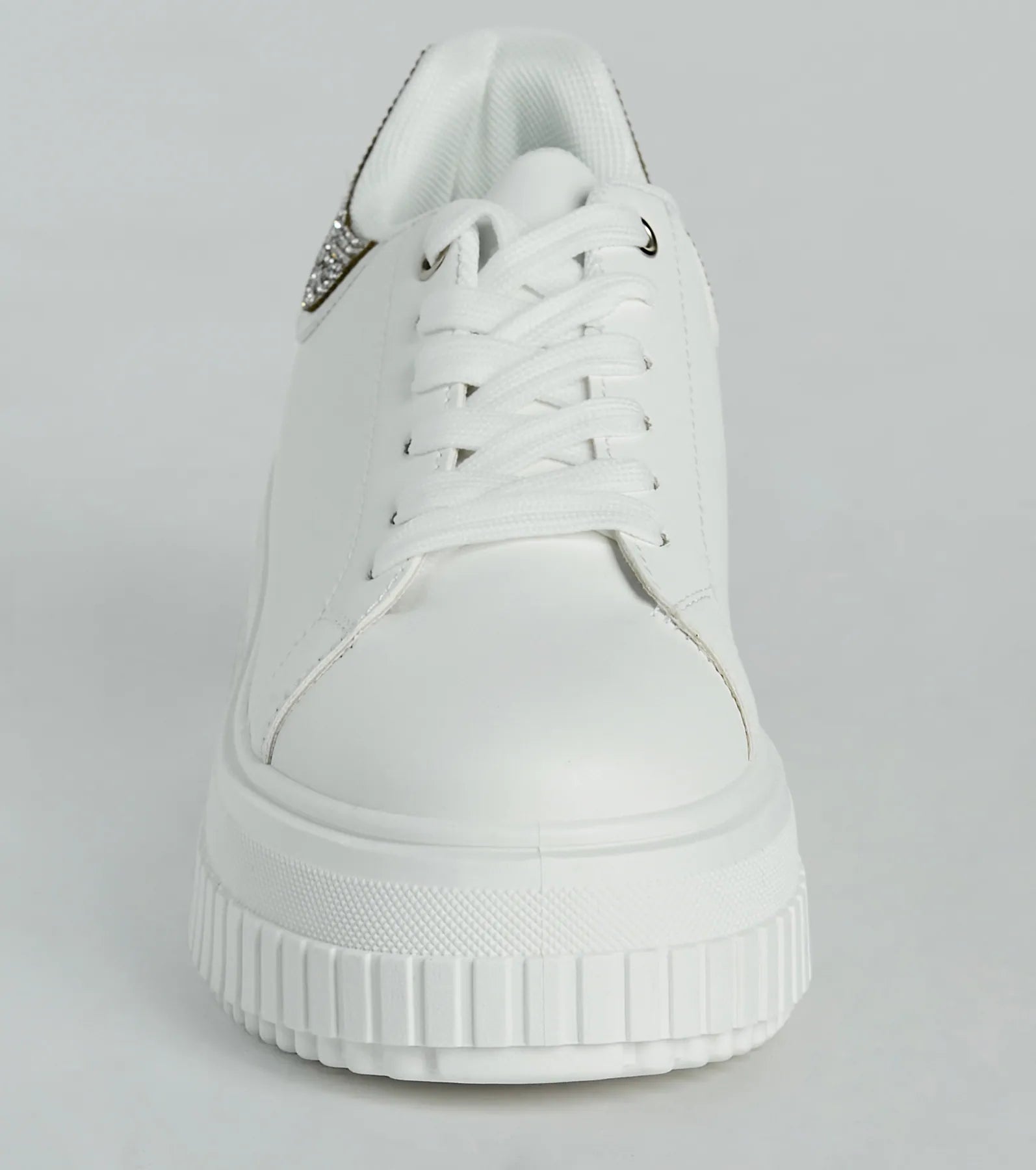 Glam Girl Sparkle Faux Leather Rhinestone Sneakers - Image 3