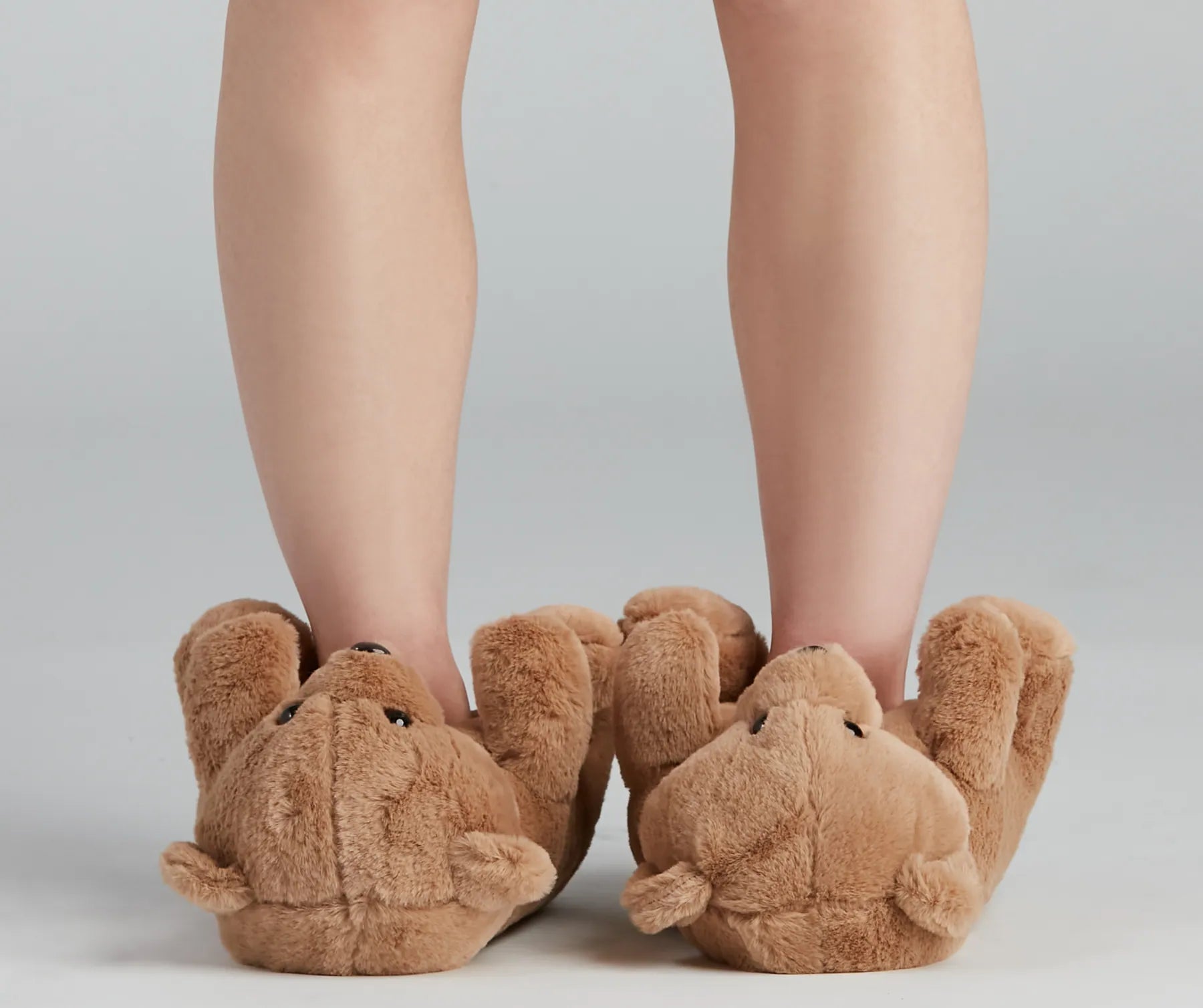 Adorable Teddy Bear Plush Slippers - Image 3