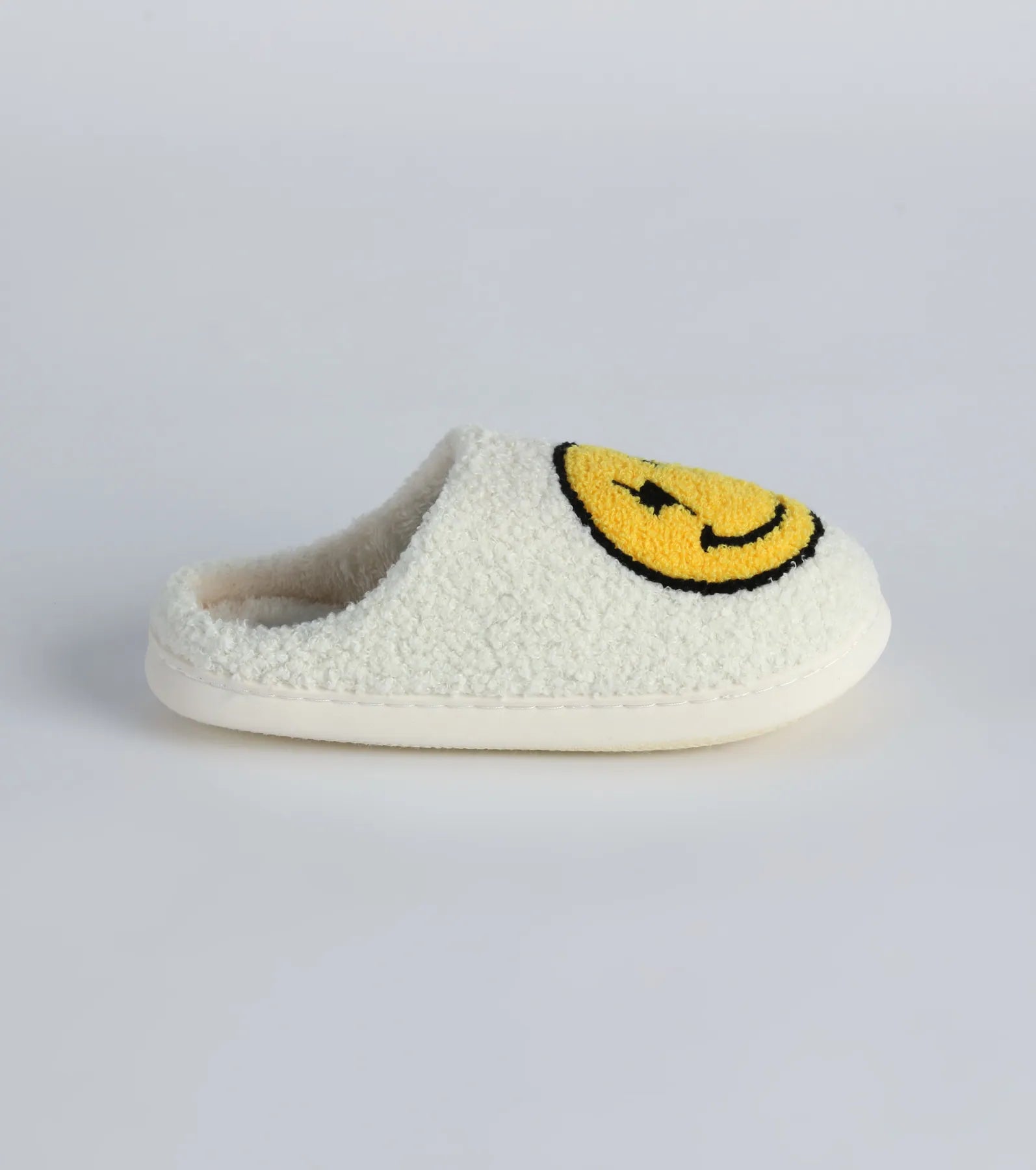 Happy Face Faux Sherpa Slippers - Image 7