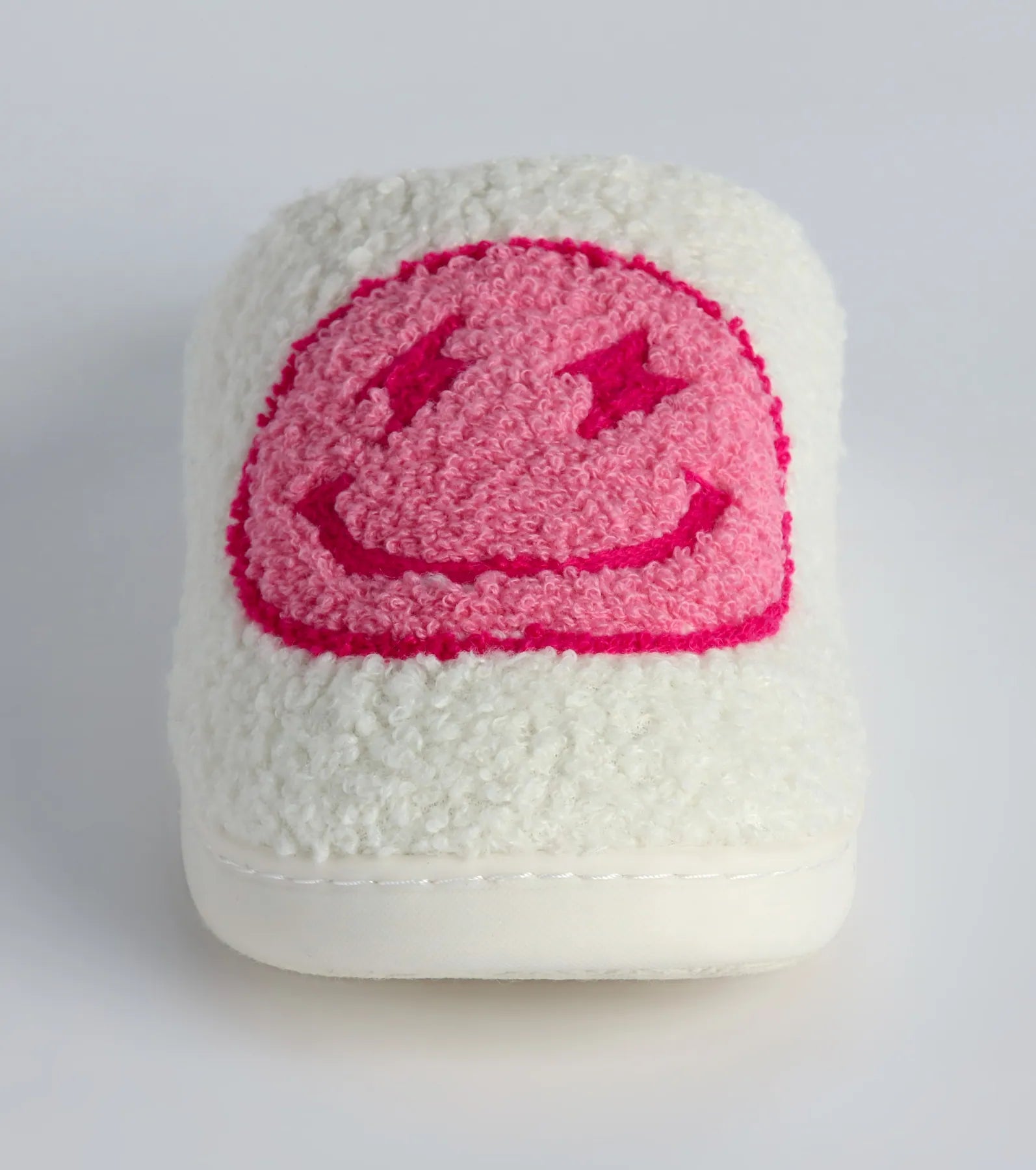 Happy Face Faux Sherpa Slippers - Image 2